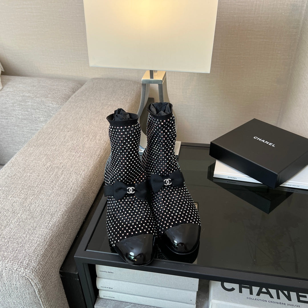 CC Ankle Boot Glitter Black