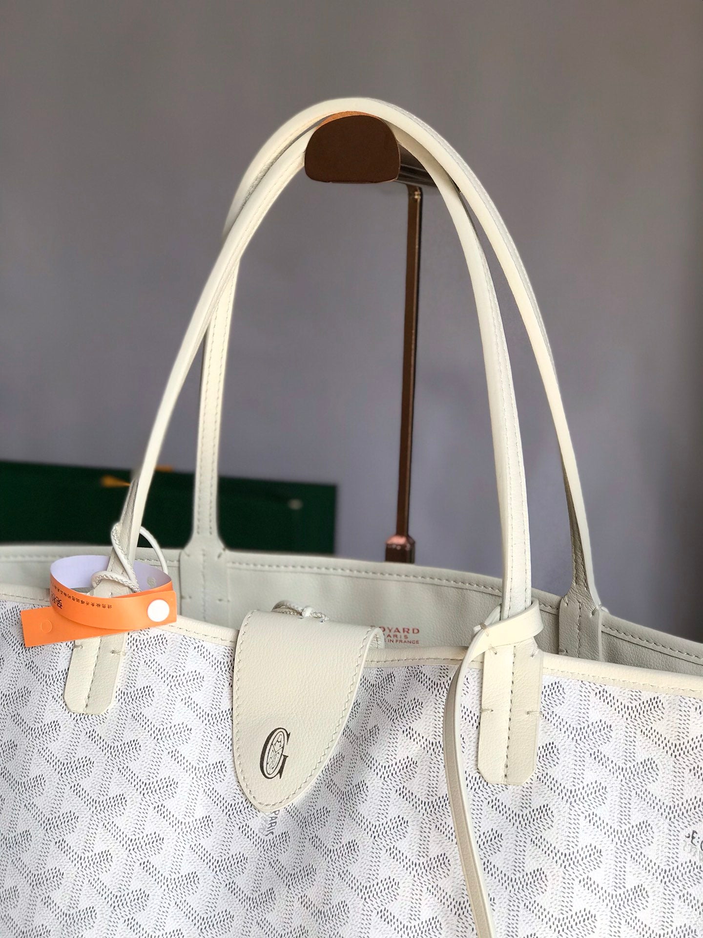 Goyard Anjou GM Bag 39cm White Calfskin Goyardine Canvas 290818