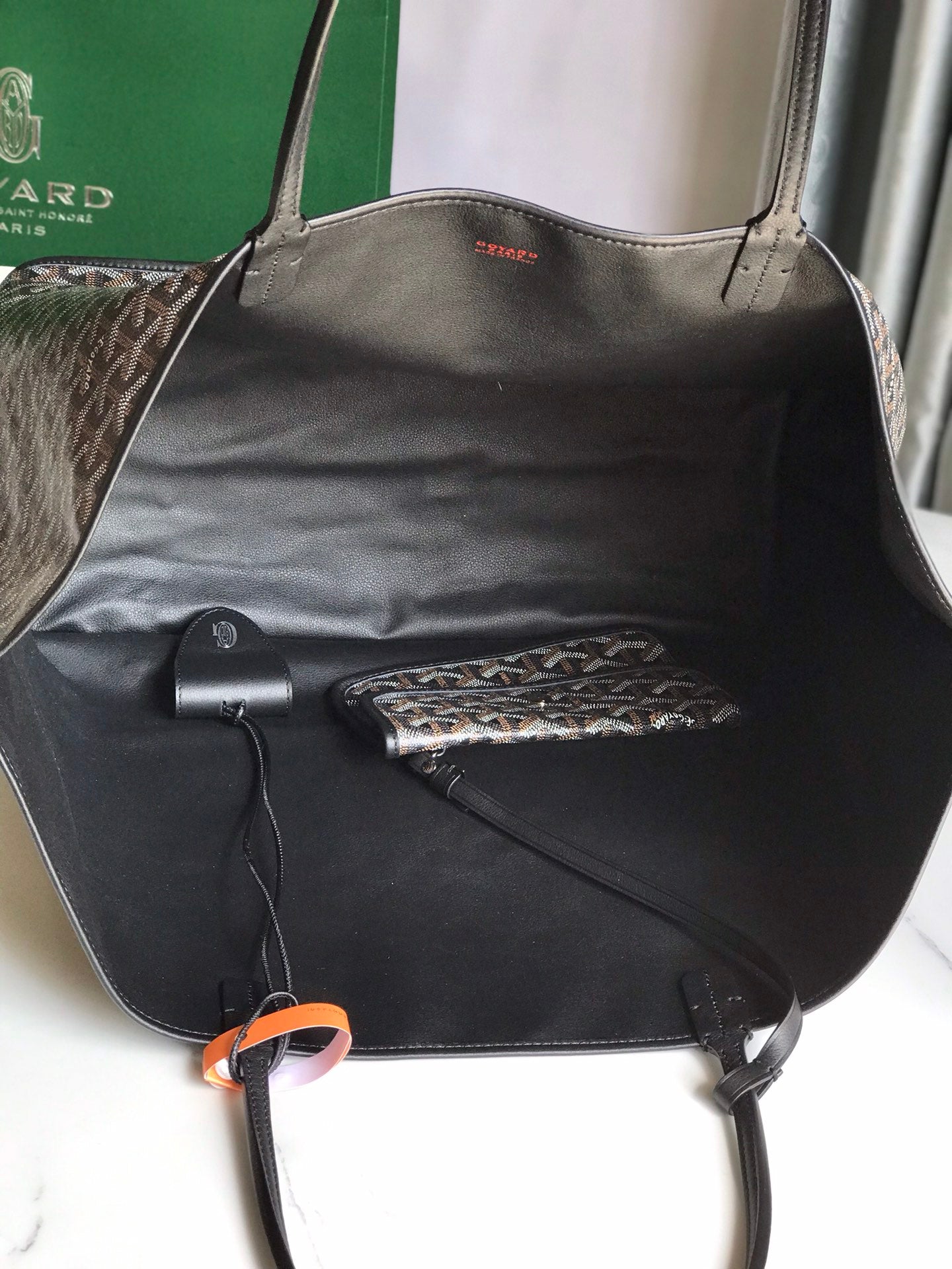 Goyard Anjou GM Bag 39cm Black Calfskin Goyardine Canvas 290817