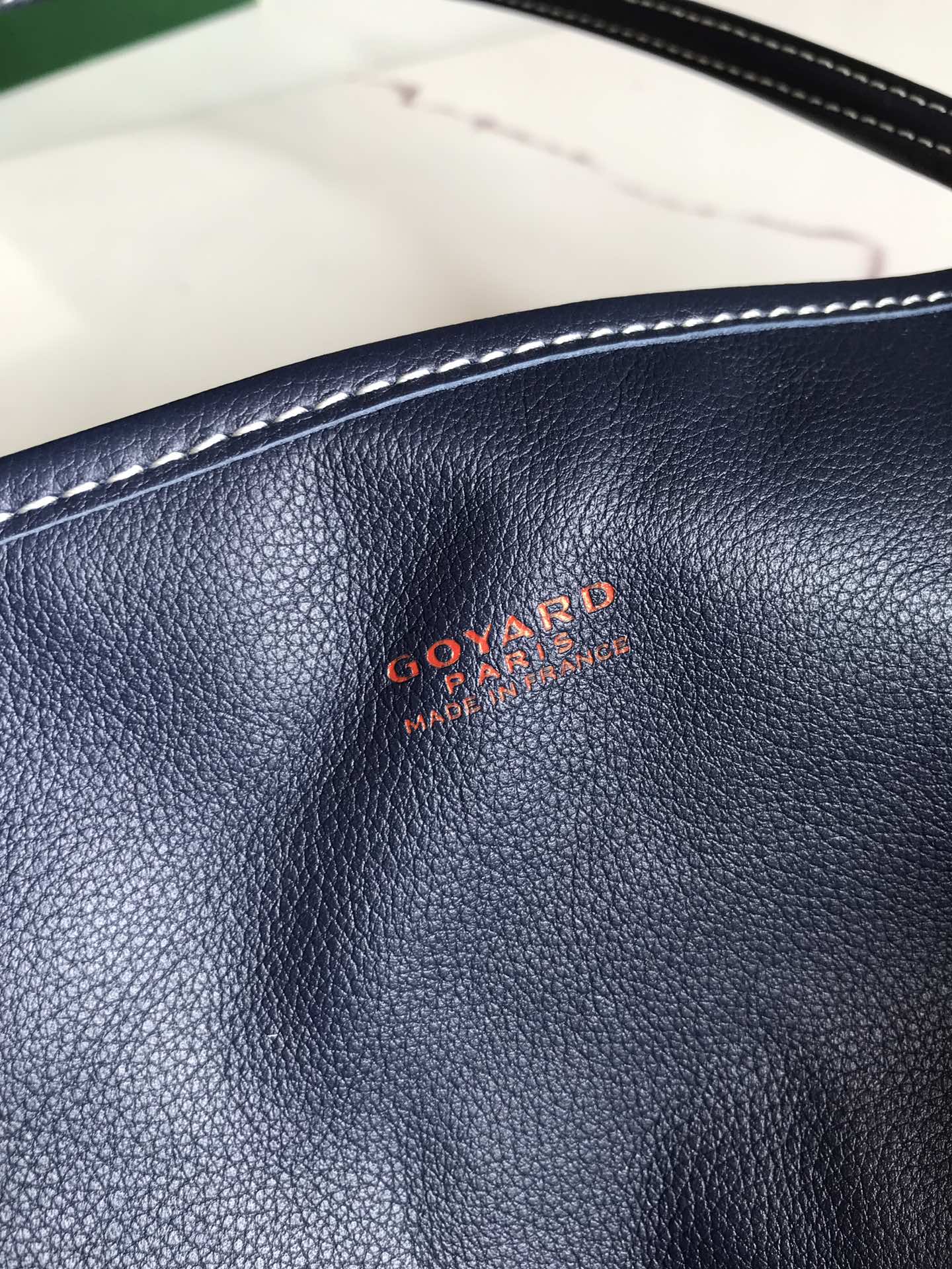 Goyard Anjou GM Bag 39cm Dark Blue Calfskin Goyardine Canvas 290819