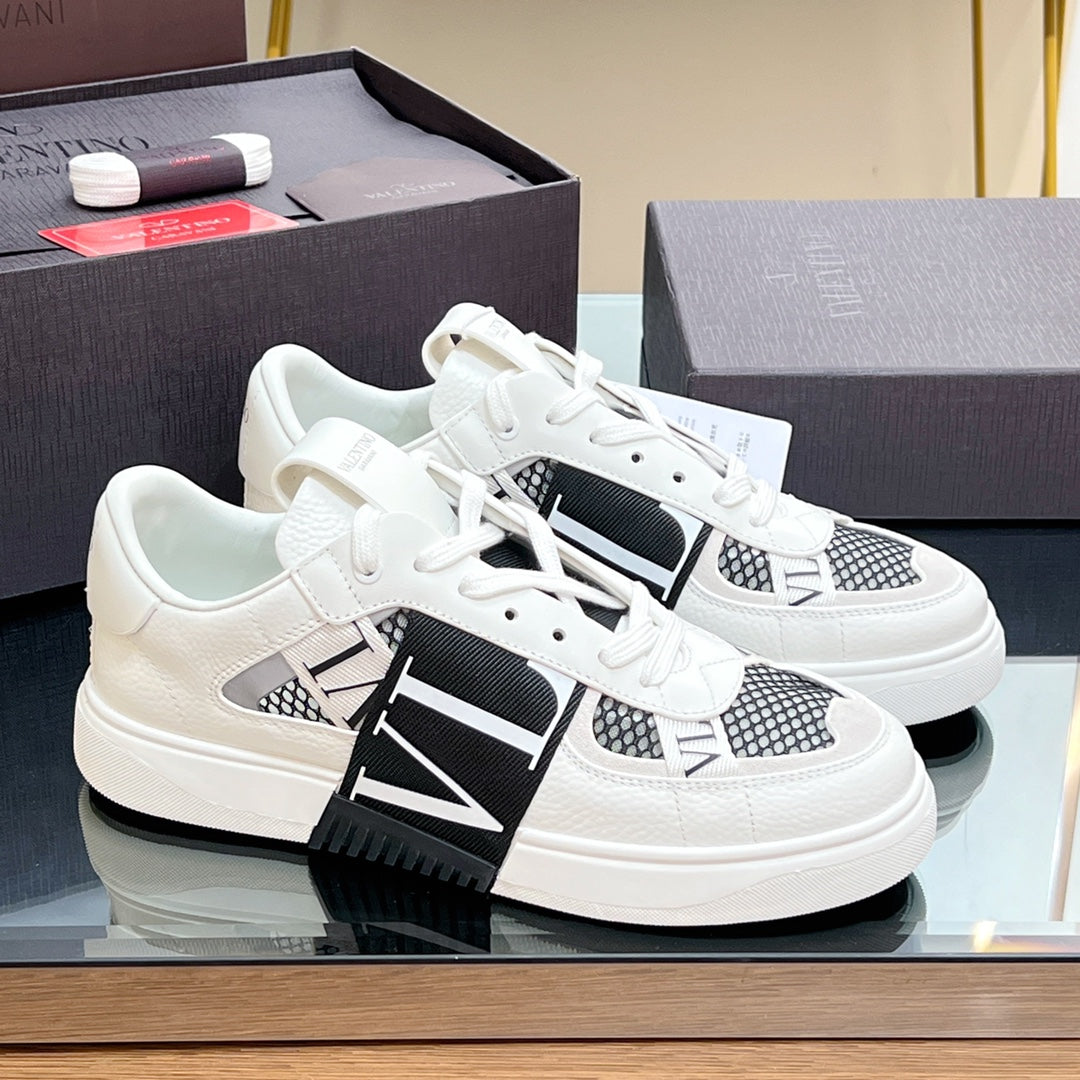 VT 2025 Sneakers White Black Mesh Calfskin Fabric 546969