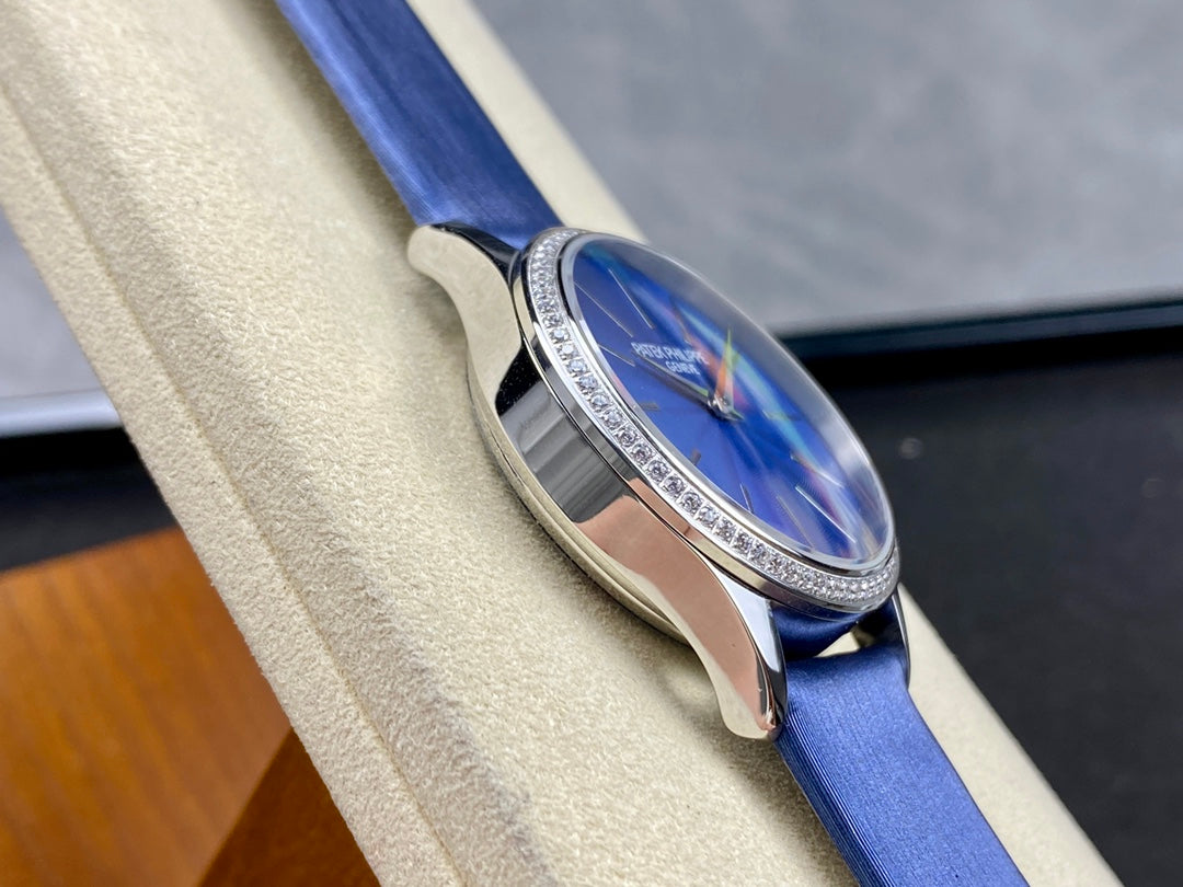 PATEK Calatrava 33mm Silver Blue Dial