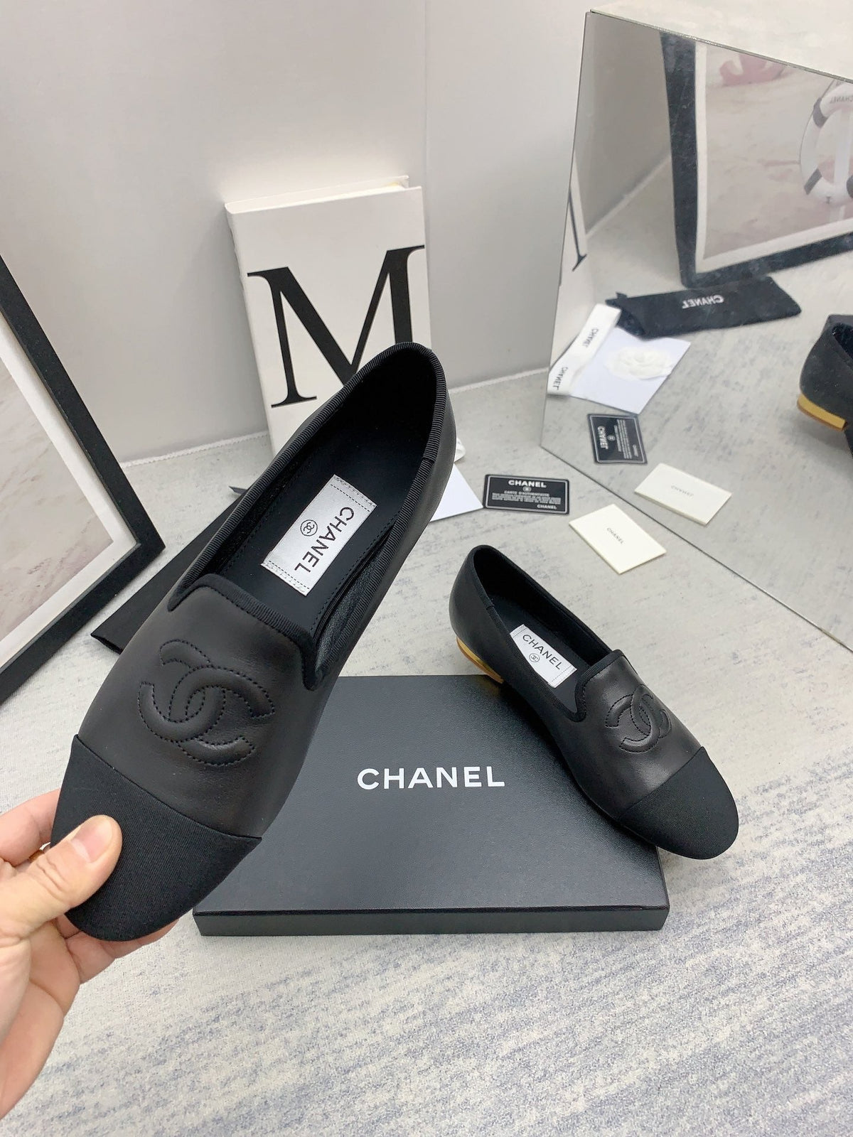 CC 26s Loafers Black Lambskin Ribbed Rubber 159942