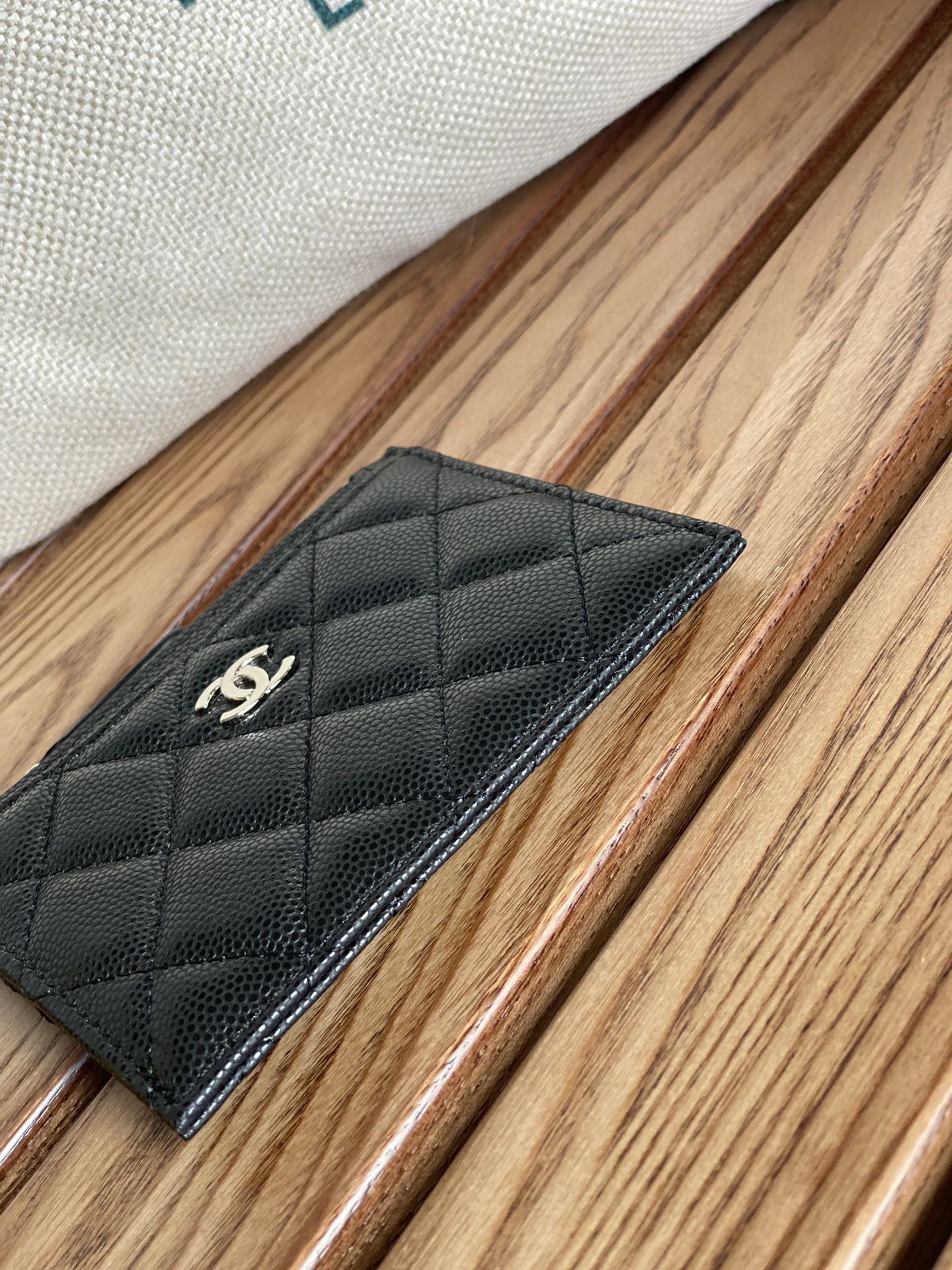 CC A84105 Coin Case Black Sliver Metal Caviar 240729