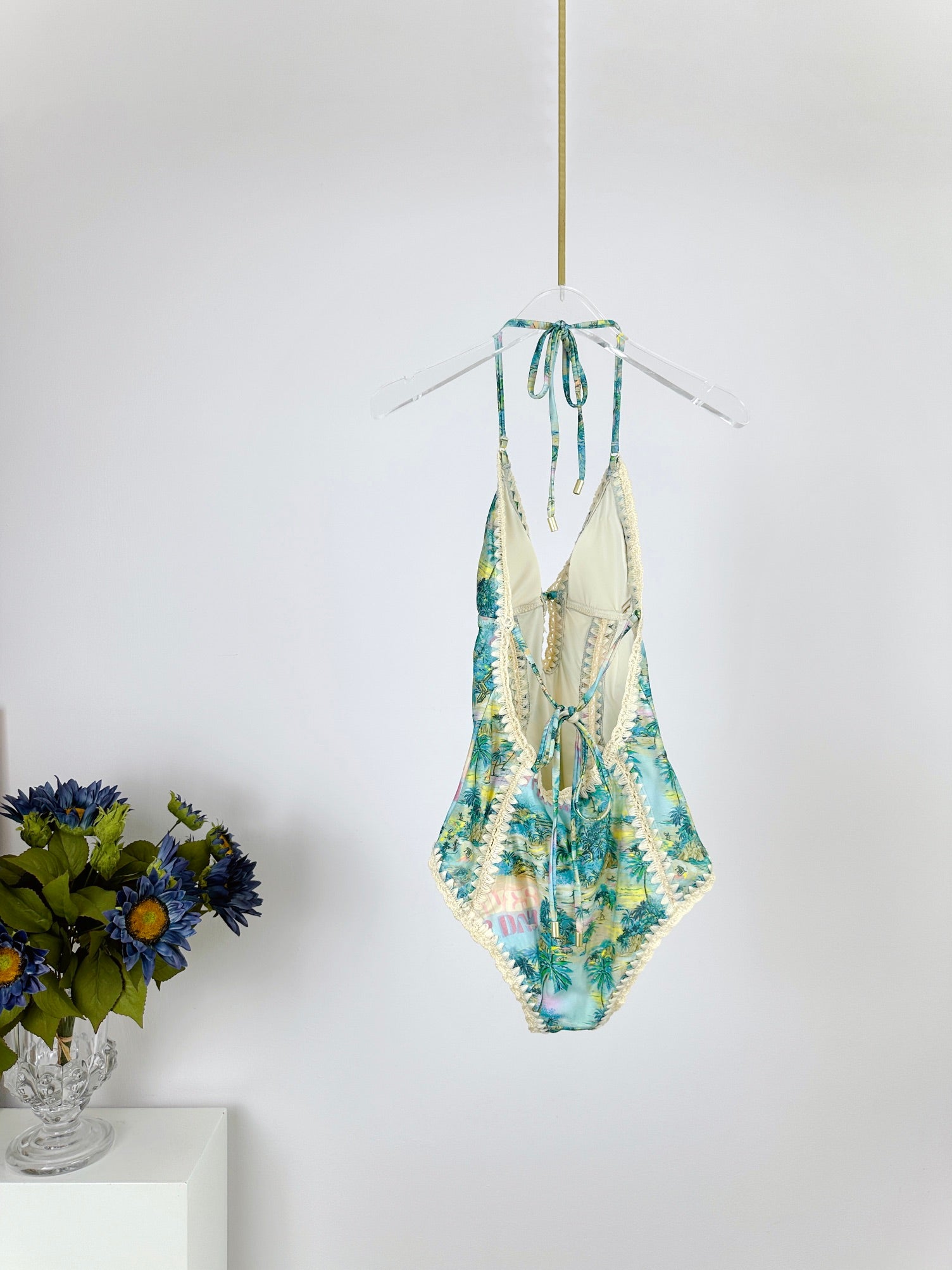 Zimmermann Summer Swim Tea Blue Botanical Floral Cotton 342376