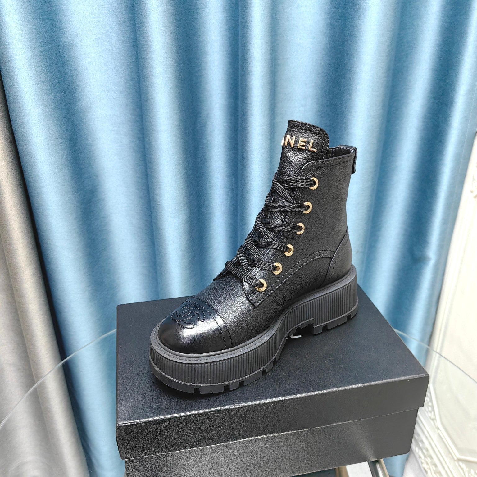 CC Ankle Boots Black Lambskin