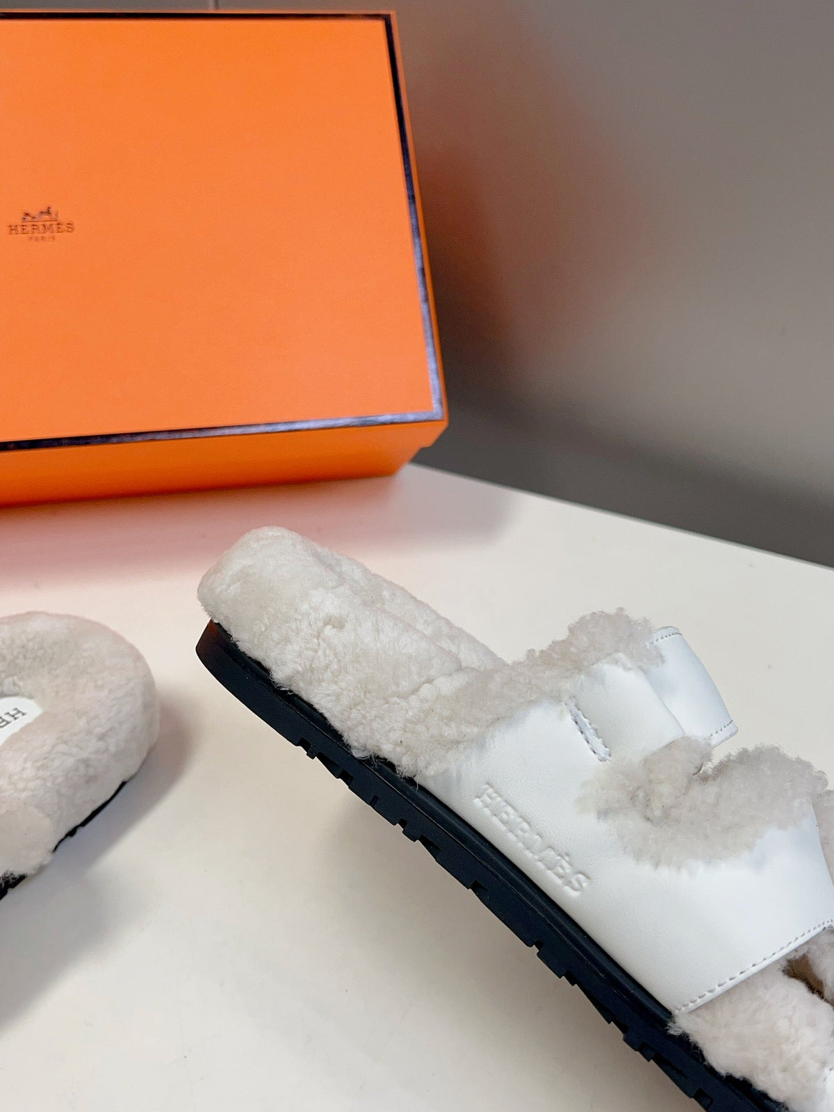 HM 26s Shearling Rolled Fur Sandals 993467