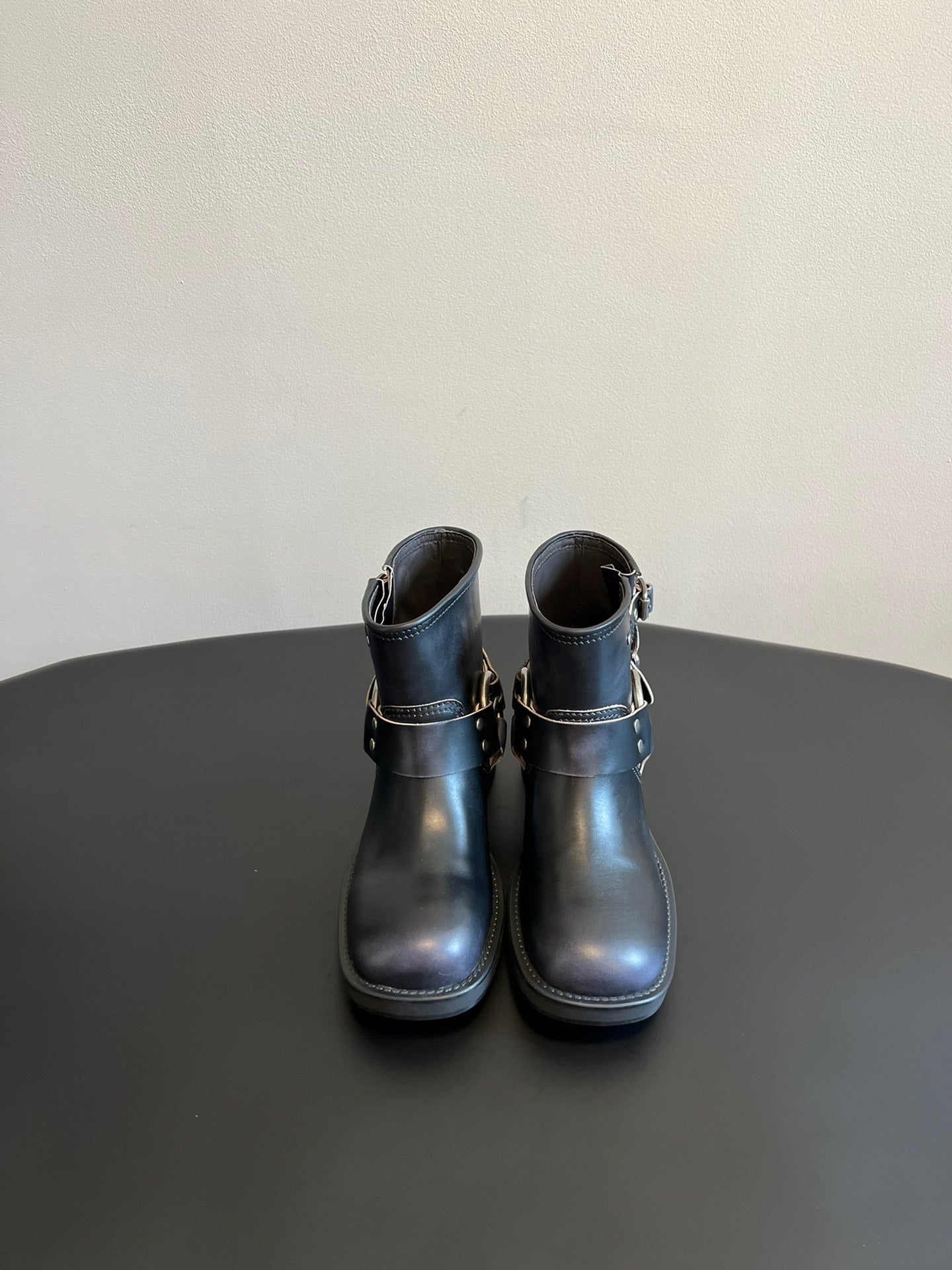 Miu 26s Ankle Boots In Black Calfskin Silver Hardware