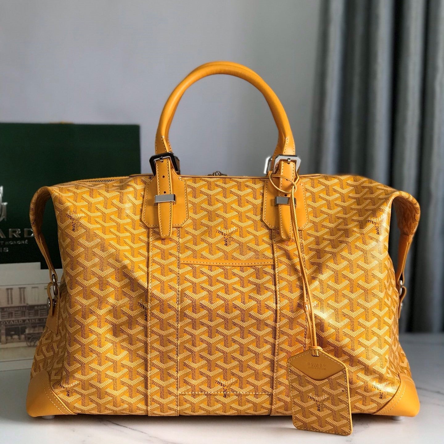 Goyard Boeing Travel Bag 45cm Yellow Canvas & Calfskin