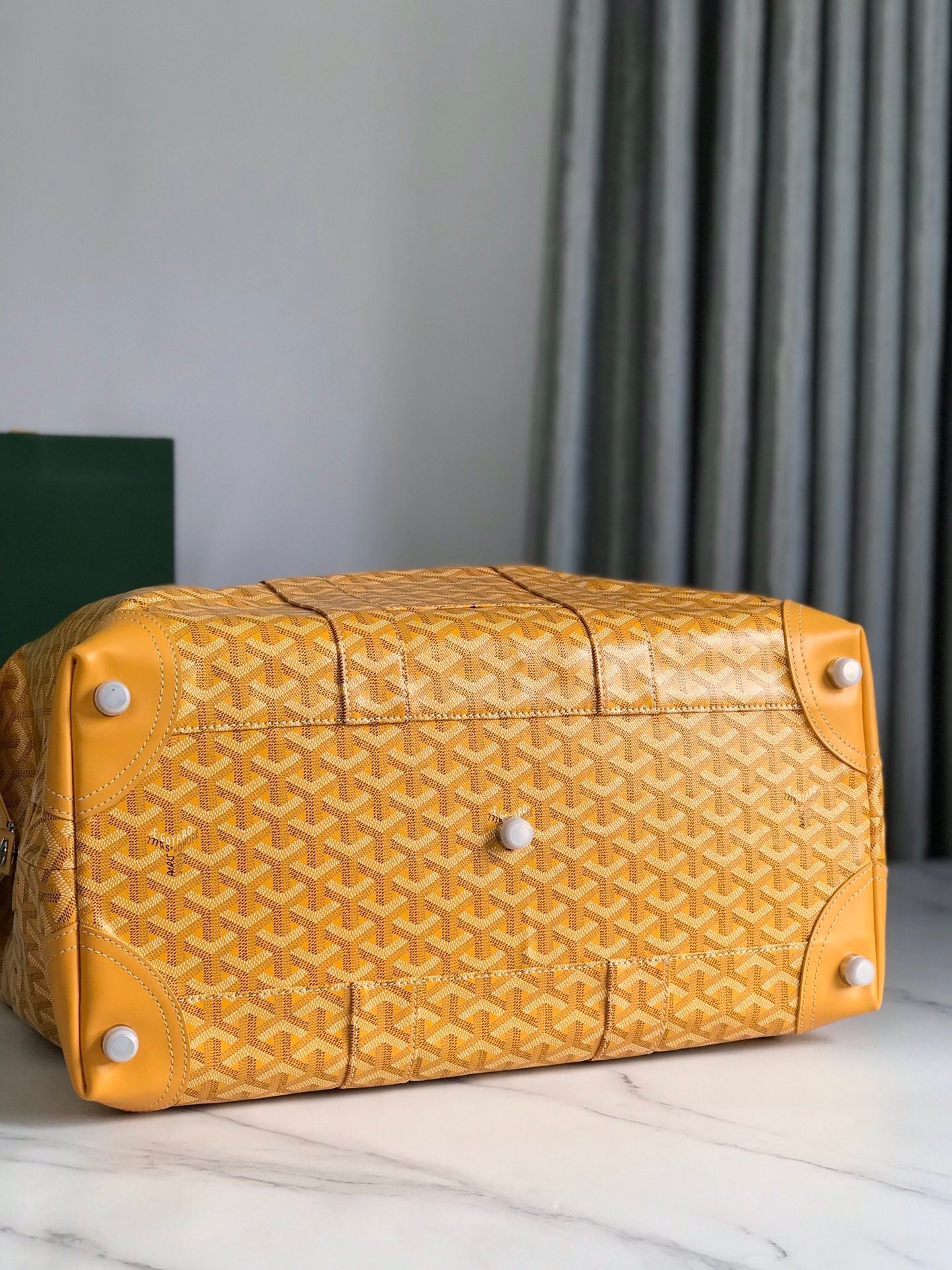 Goyard Boeing Travel Bag 45cm Yellow Canvas & Calfskin