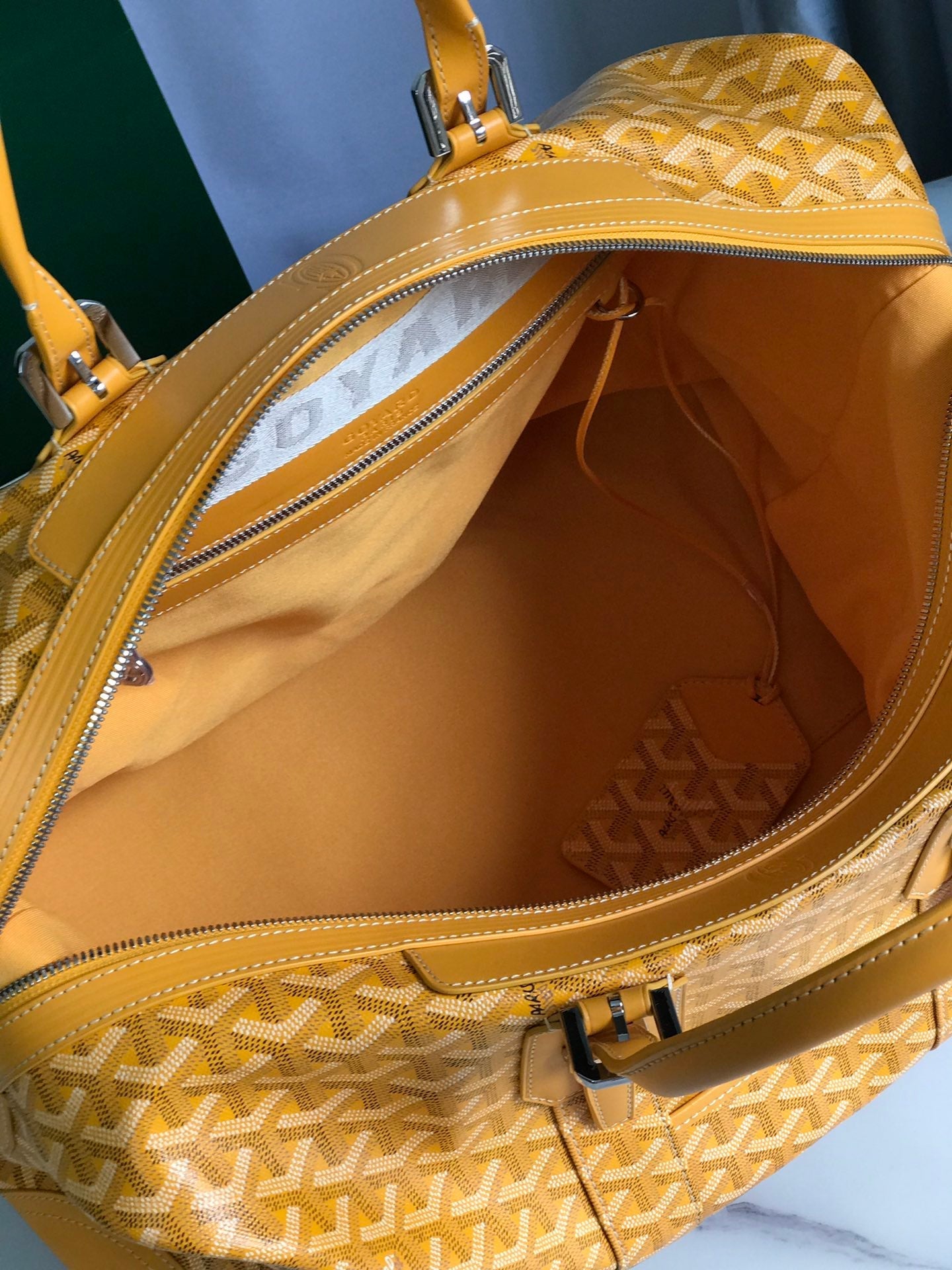 Goyard Boeing Travel Bag 45cm Yellow Canvas & Calfskin