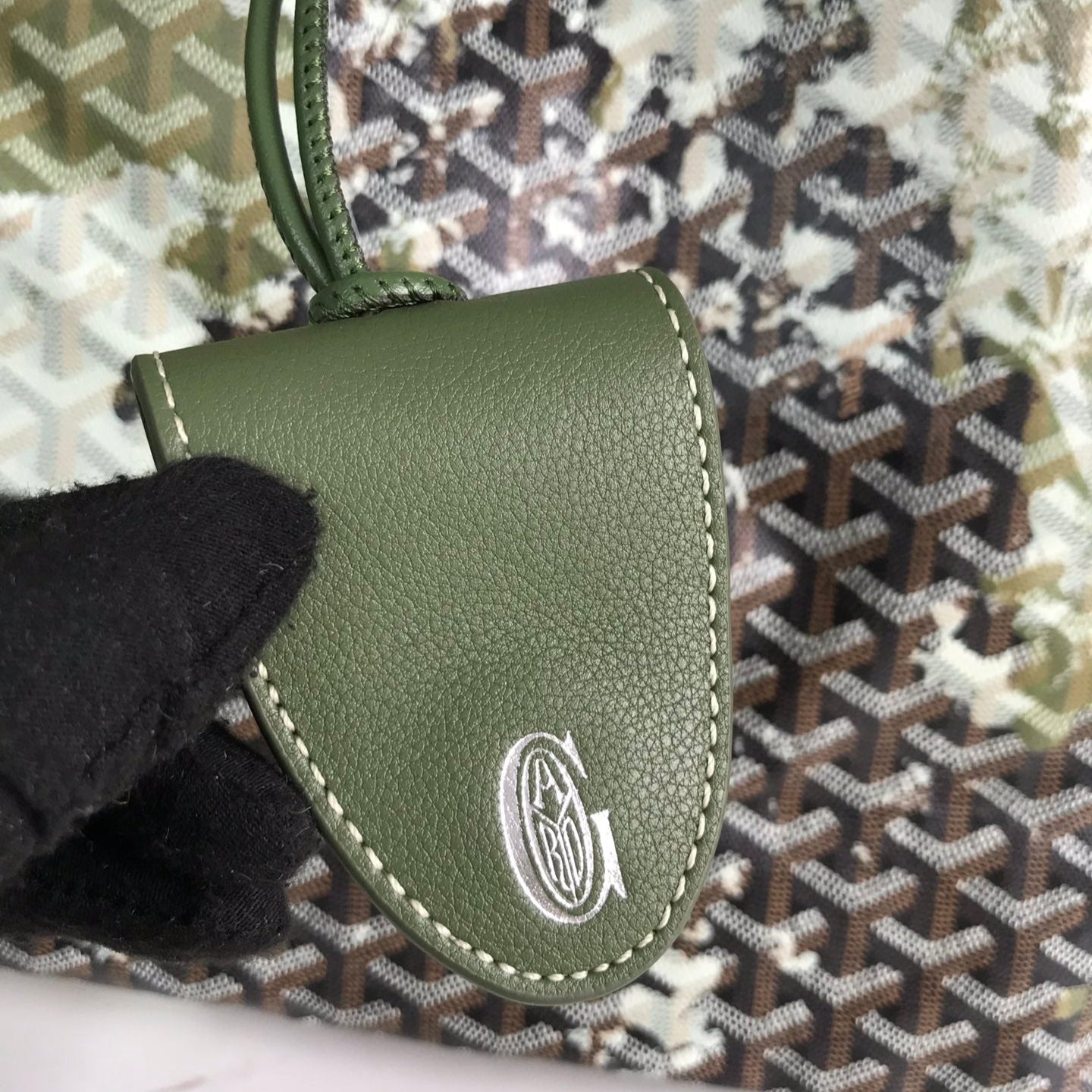 SAINT LOUIS GM BAG 40 IN GREEN MIX BLACK GOYARDINE CANVAS