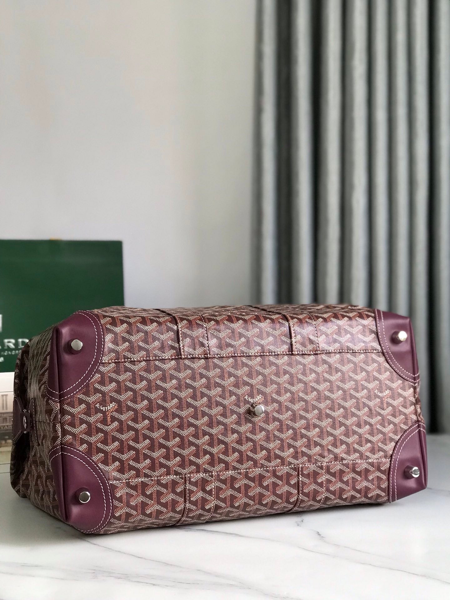 Goyard Boeing Travel Bag 45cm Burgundy Canvas & Calfskin