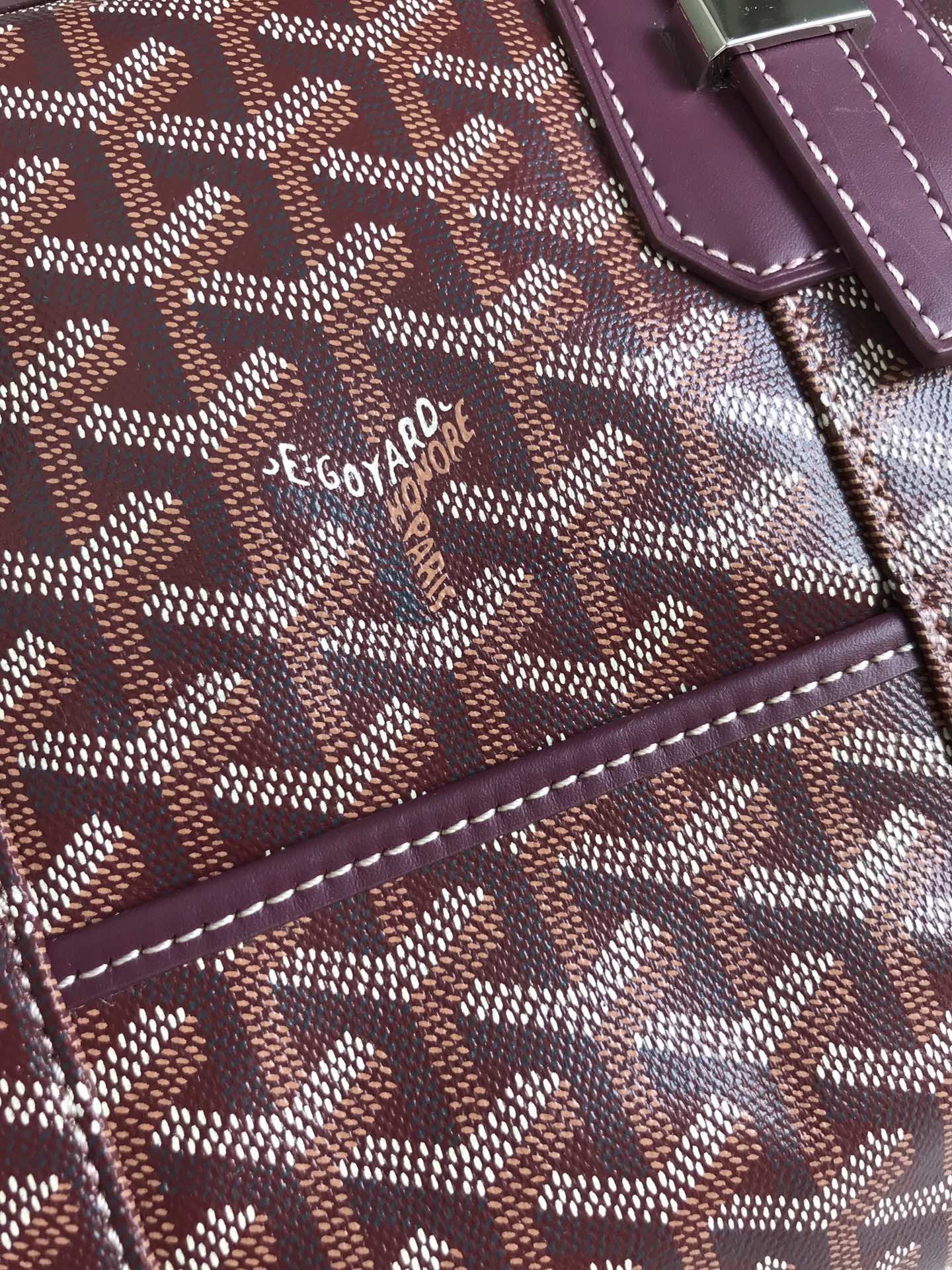 Goyard Boeing Travel Bag 45cm Burgundy Canvas & Calfskin