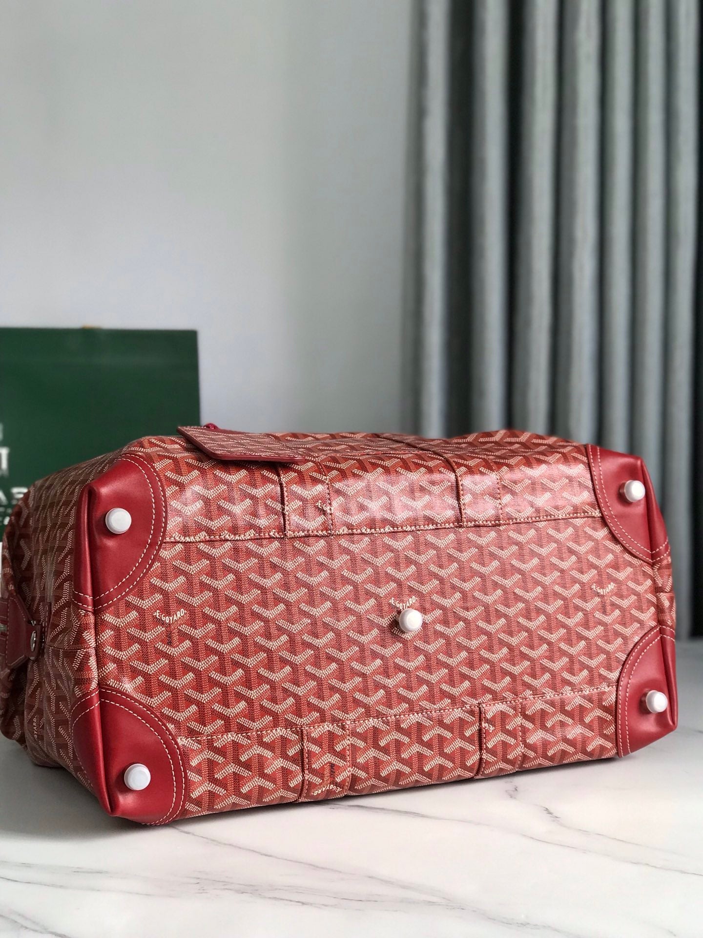 Goyard Boeing Travel Bag 45cm Red Canvas & Calfskin