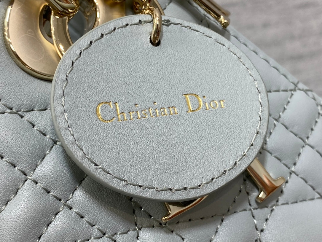 mini lady 17 marian blue lambskin