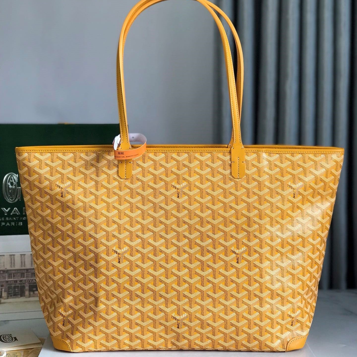 Goyard Artois PM Bag 35cm Yellow Canvas & Calfskin