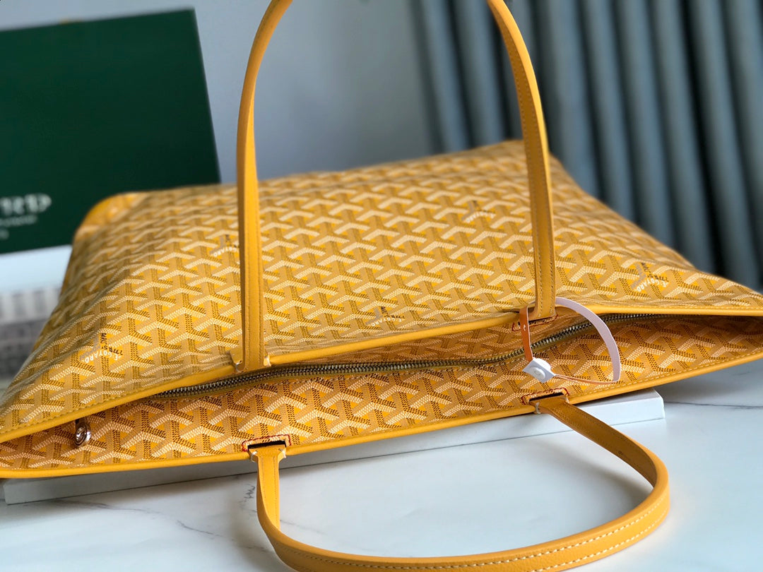 Goyard Artois PM Bag 35cm Yellow Canvas & Calfskin