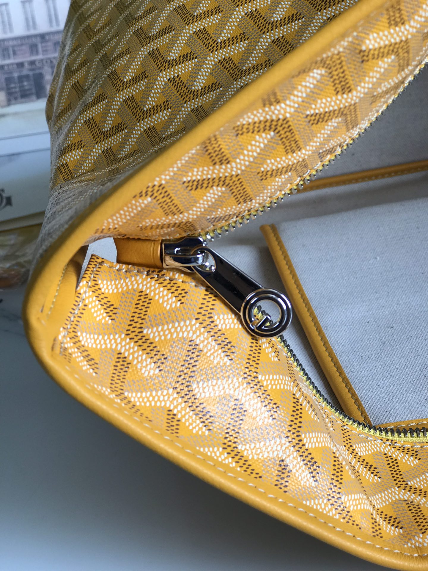 Goyard Artois PM Bag 35cm Yellow Canvas & Calfskin