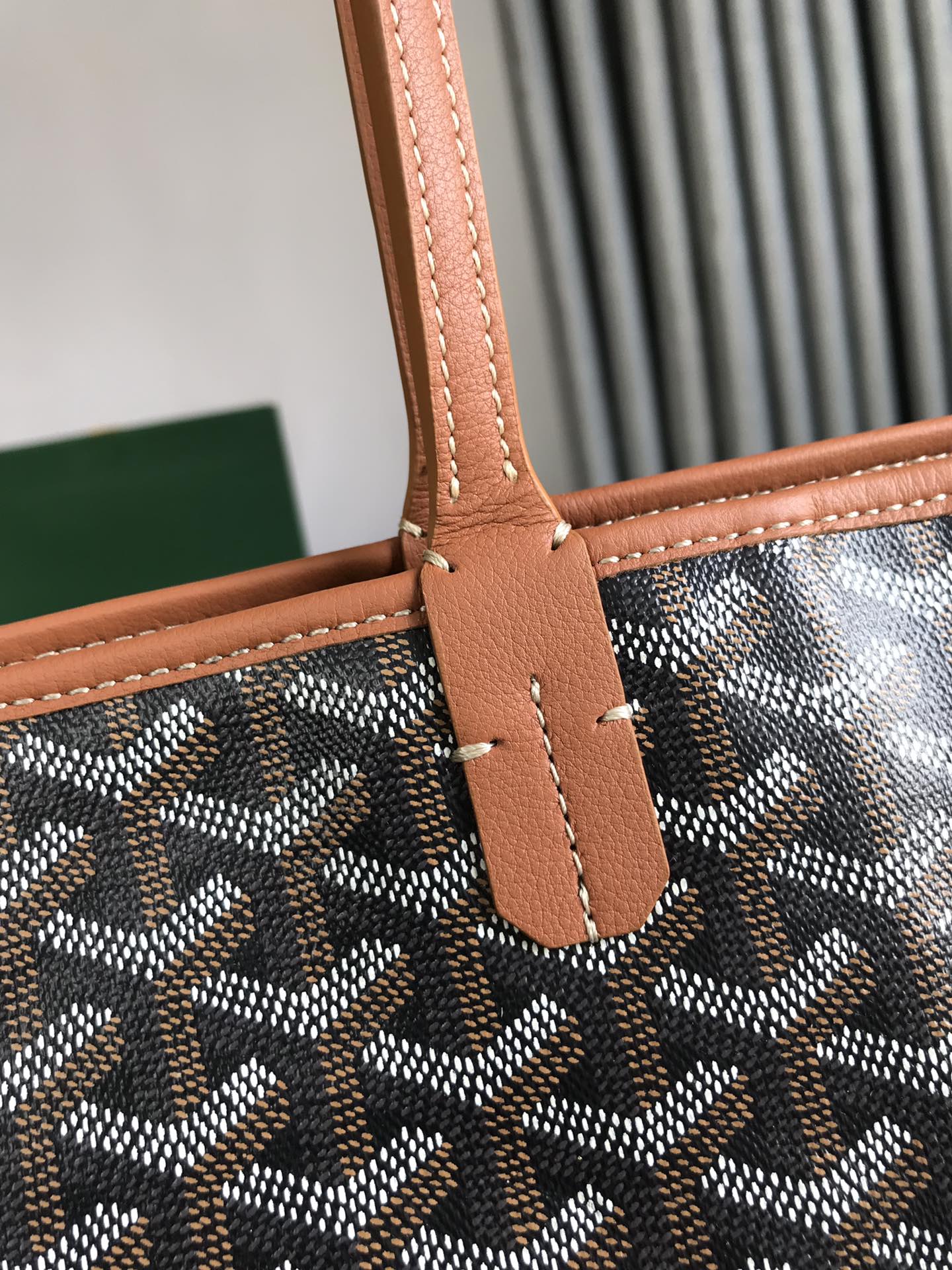 Goyard Artois PM Bag 35cm Black Tan Canvas & Calfskin