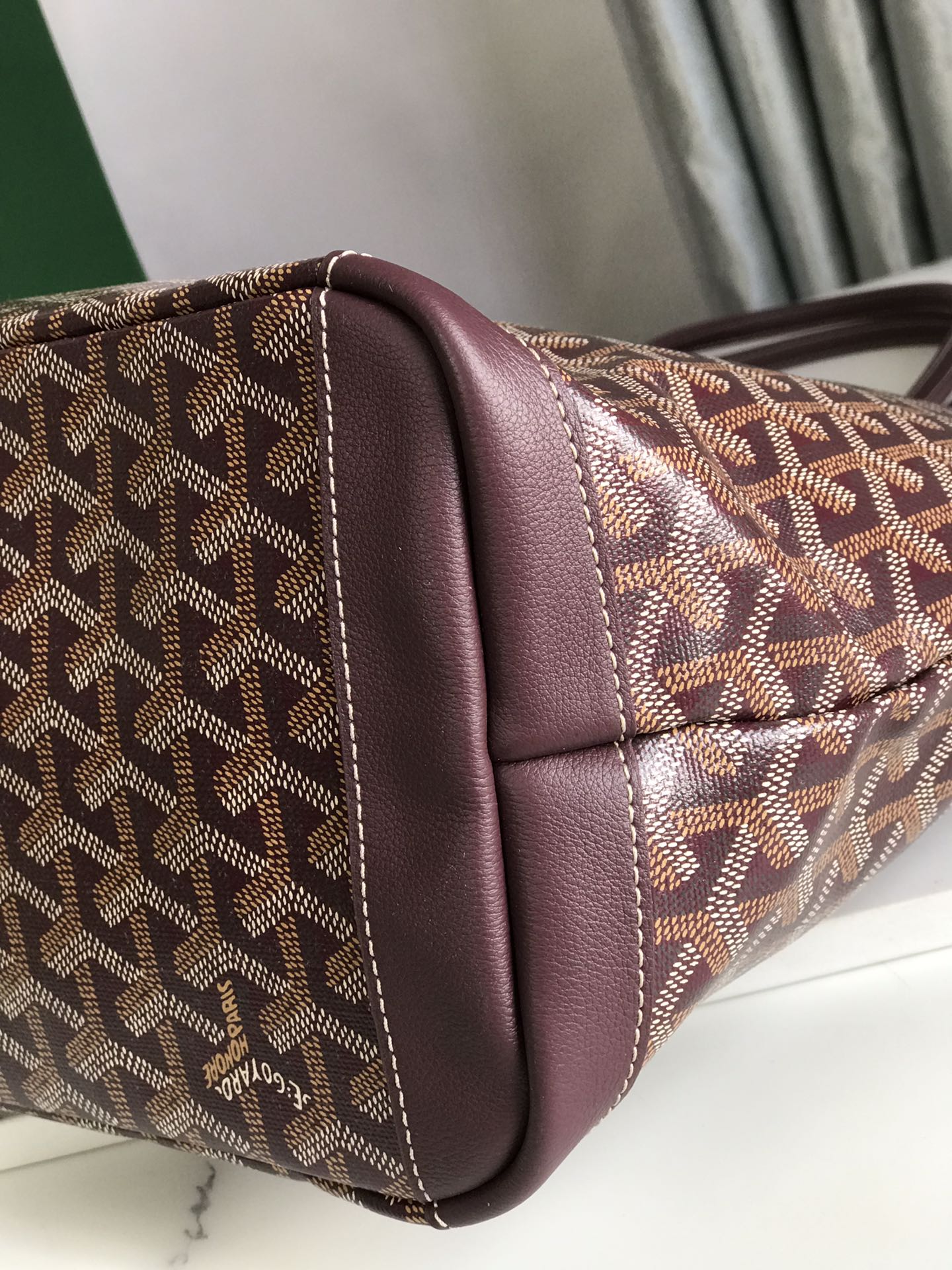 Goyard Artois PM Bag 35cm Burgundy Canvas & Calfskin