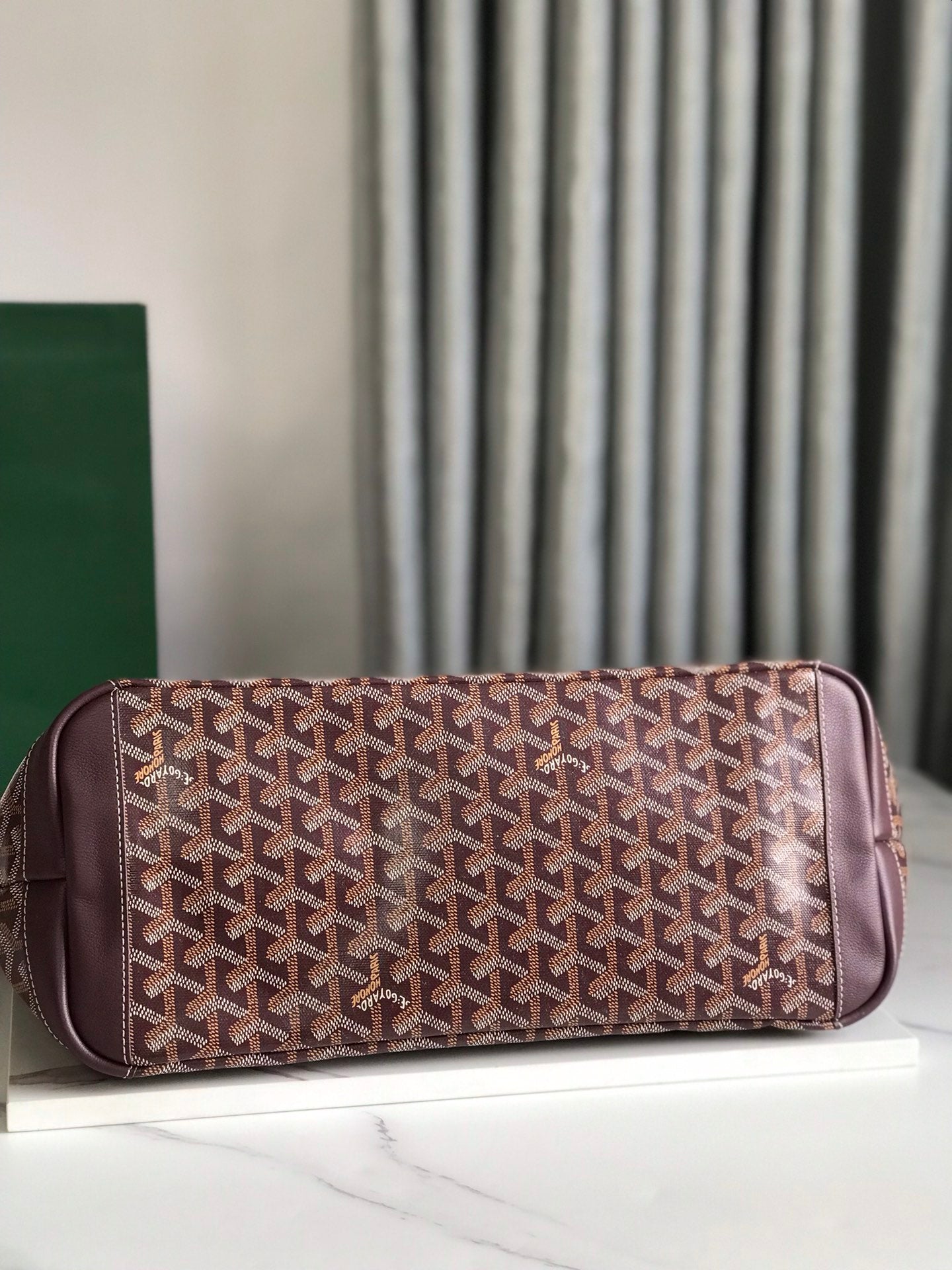 Goyard Artois PM Bag 35cm Burgundy Canvas & Calfskin