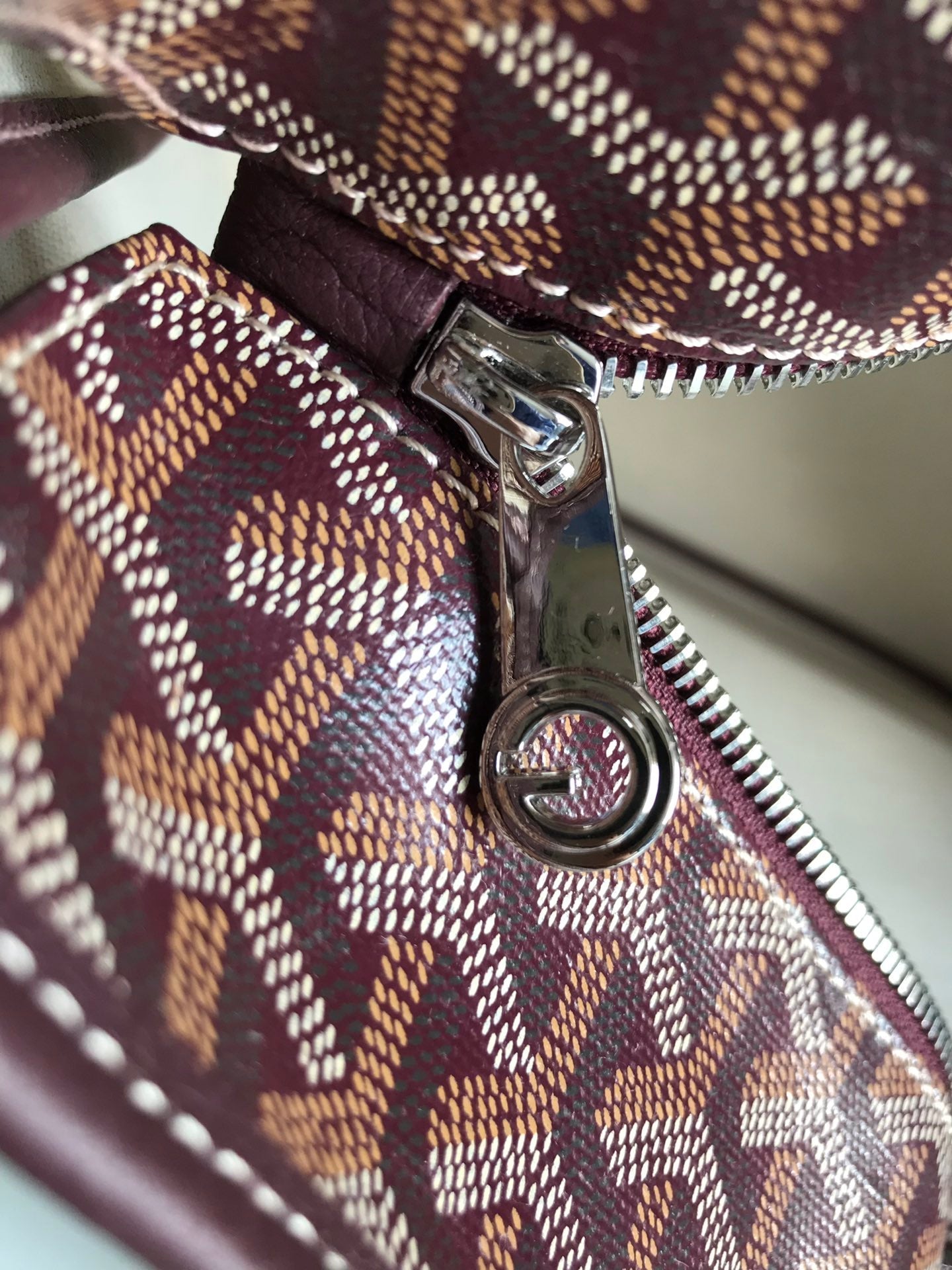 Goyard Artois PM Bag 35cm Burgundy Canvas & Calfskin