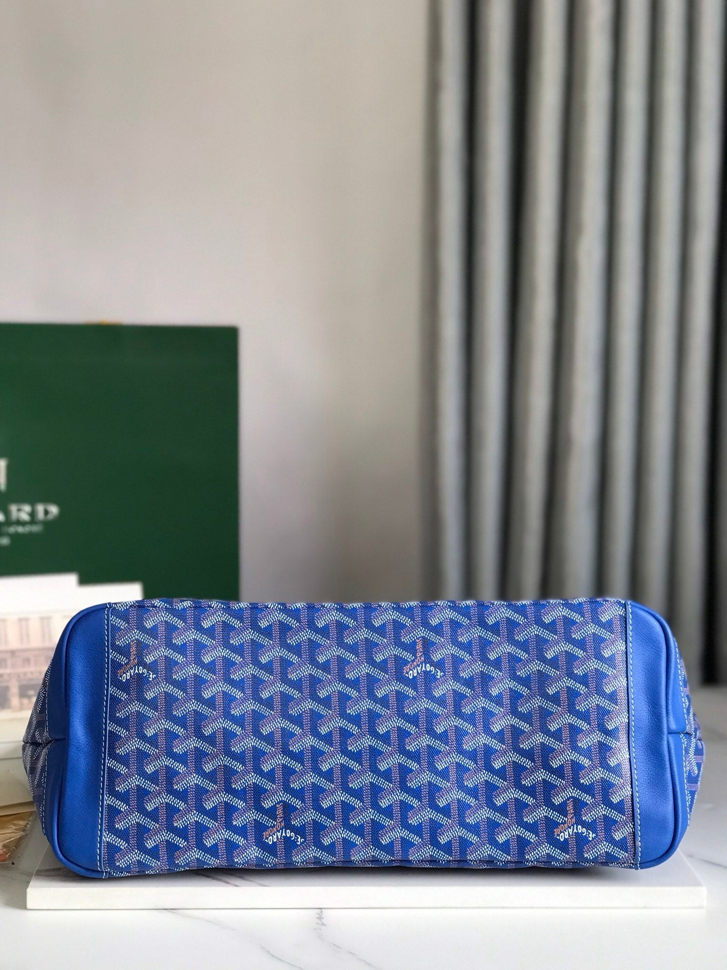 Goyard Artois PM Bag 35cm Blue Canvas & Calfskin