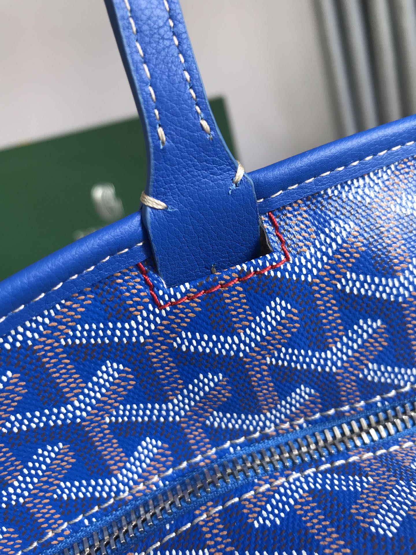Goyard Artois PM Bag 35cm Blue Canvas & Calfskin