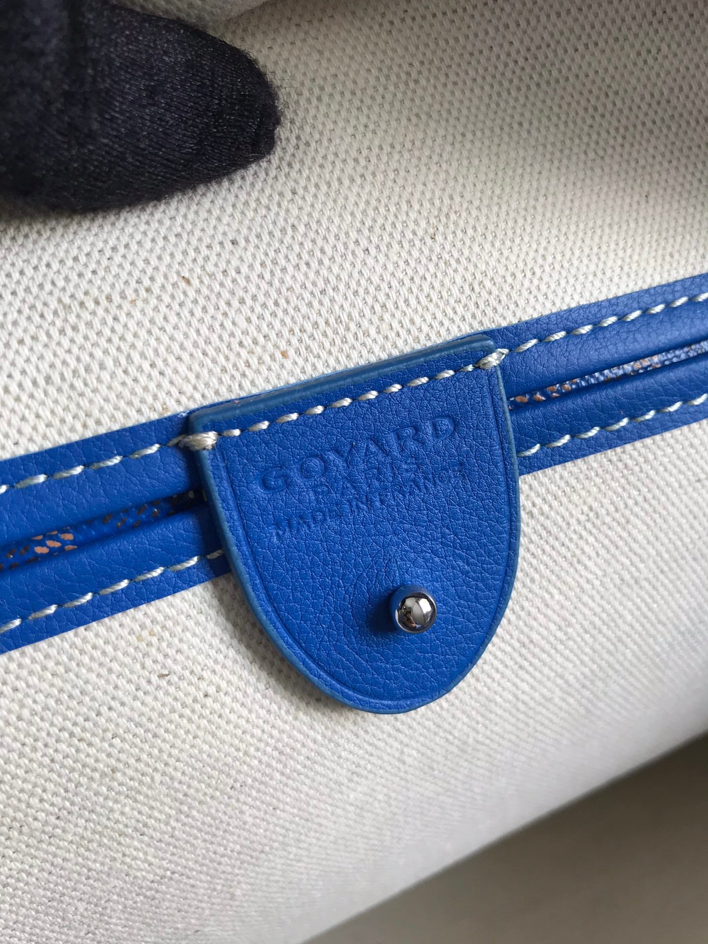 Goyard Artois PM Bag 35cm Blue Canvas & Calfskin