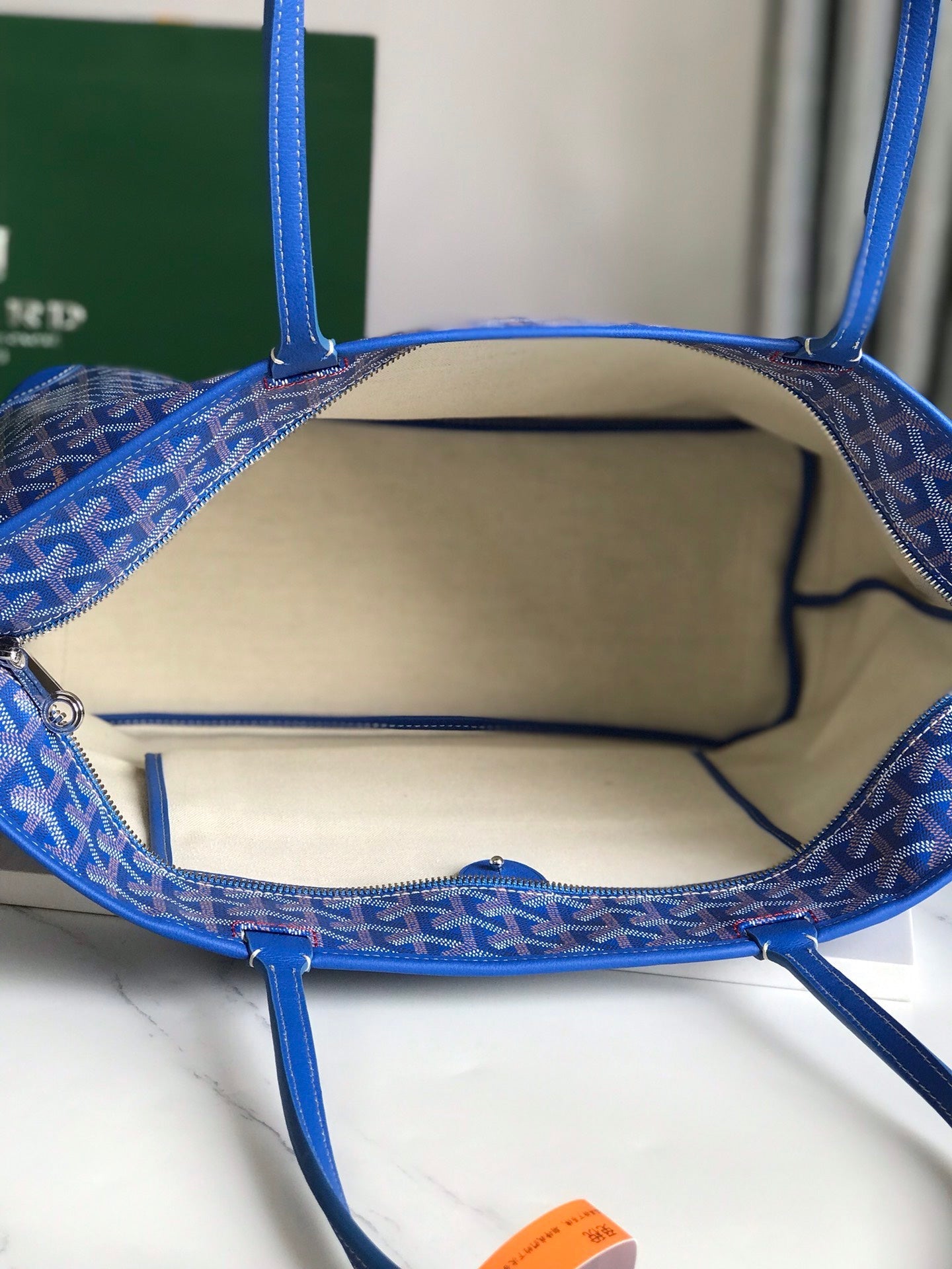 Goyard Artois PM Bag 35cm Blue Canvas & Calfskin