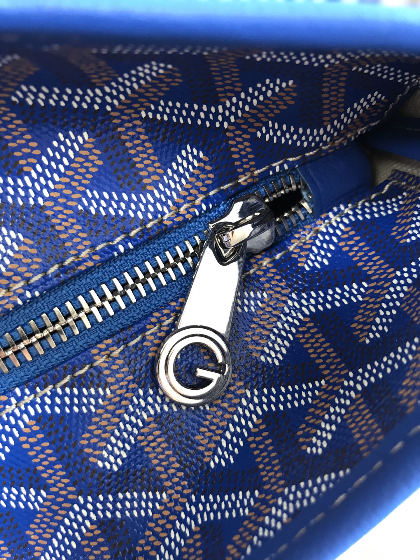 Goyard Artois PM Bag 35cm Blue Canvas & Calfskin