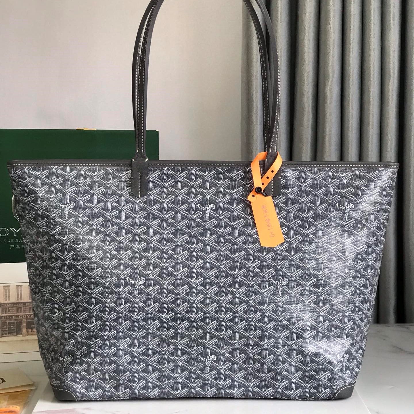 Goyard Artois PM Bag 35cm Grey Canvas & Calfskin