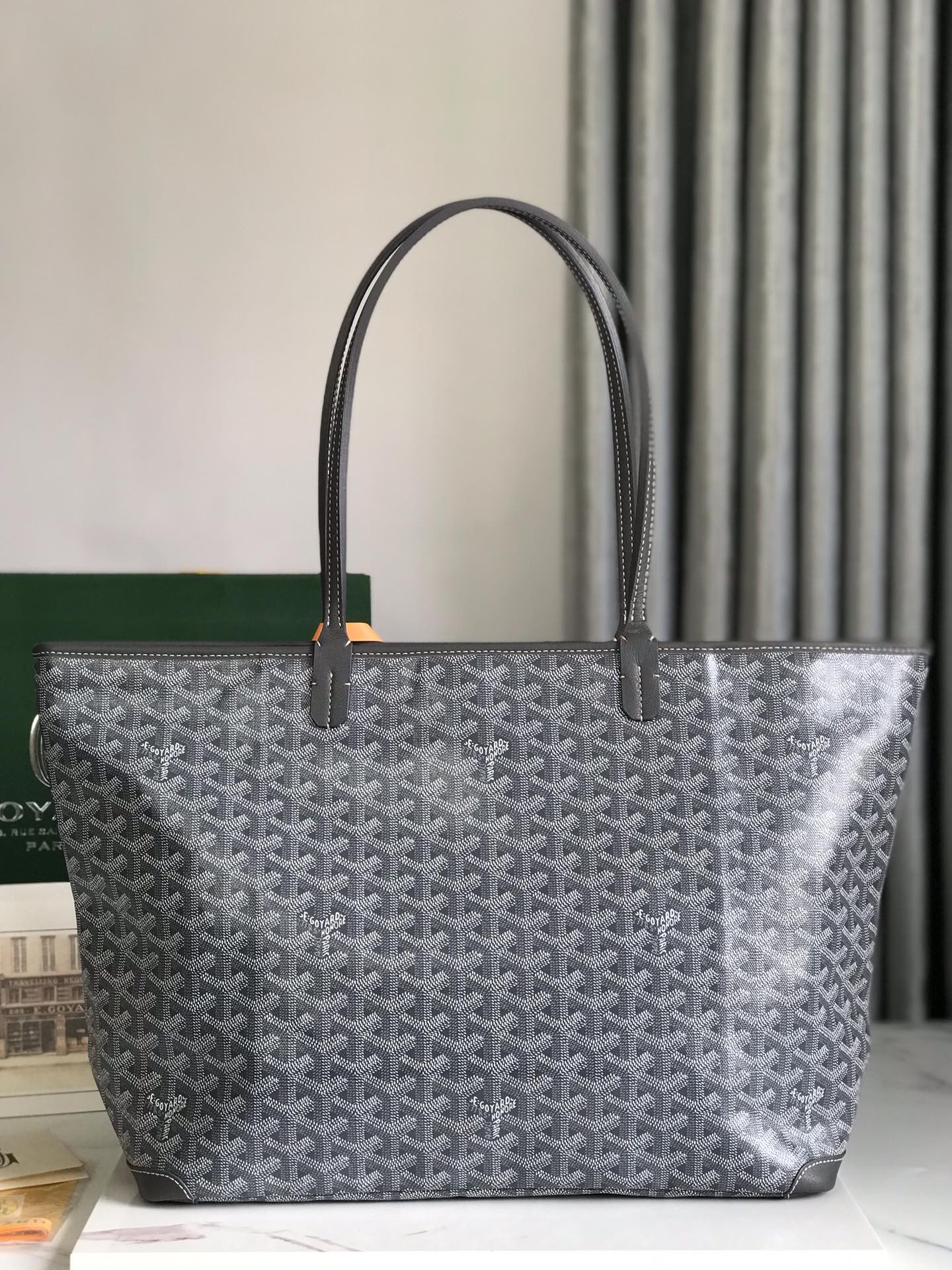 Goyard Artois PM Bag 35cm Grey Canvas & Calfskin