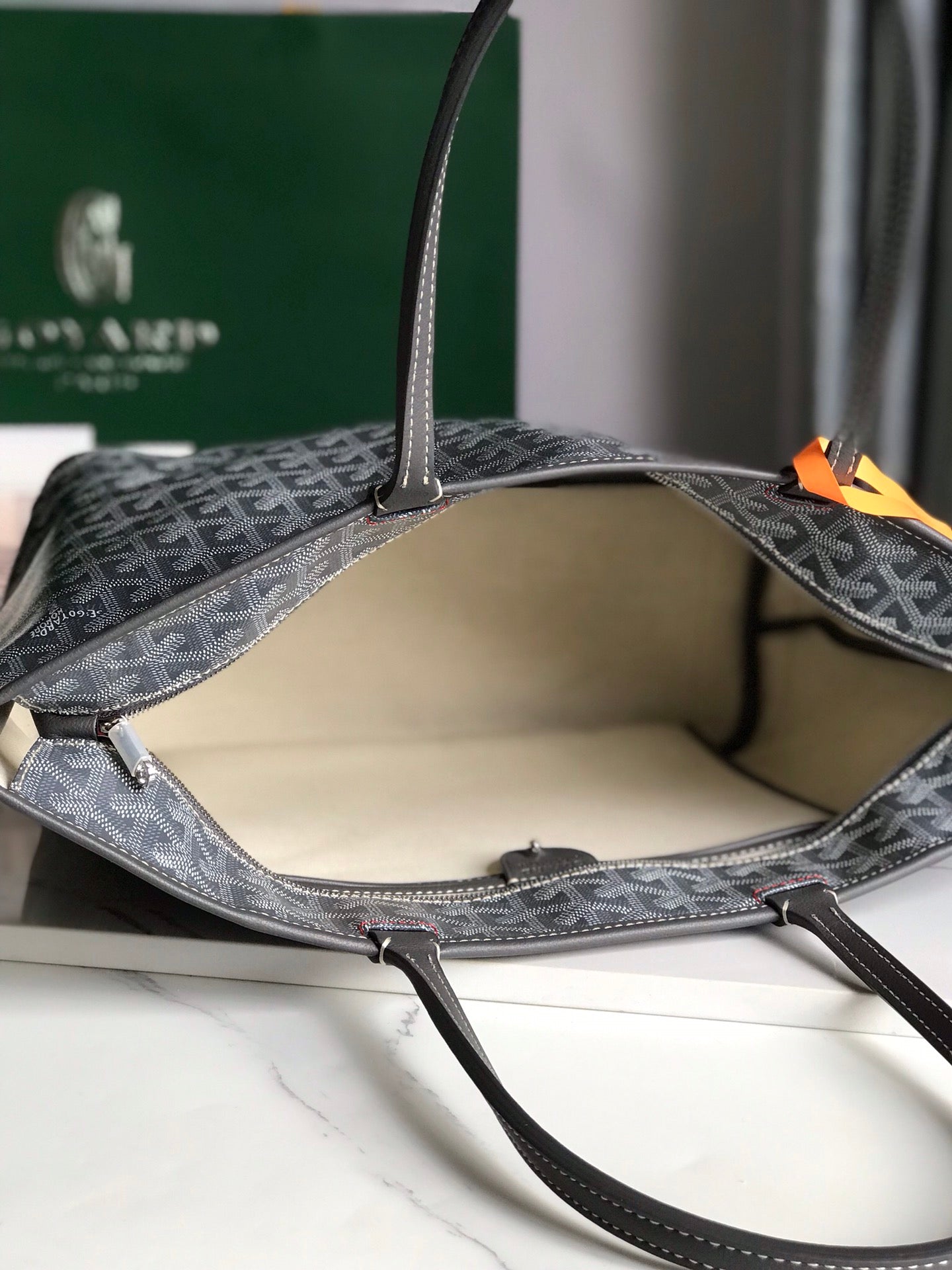 Goyard Artois Bag 30cm Grey Canvas & Calfskin