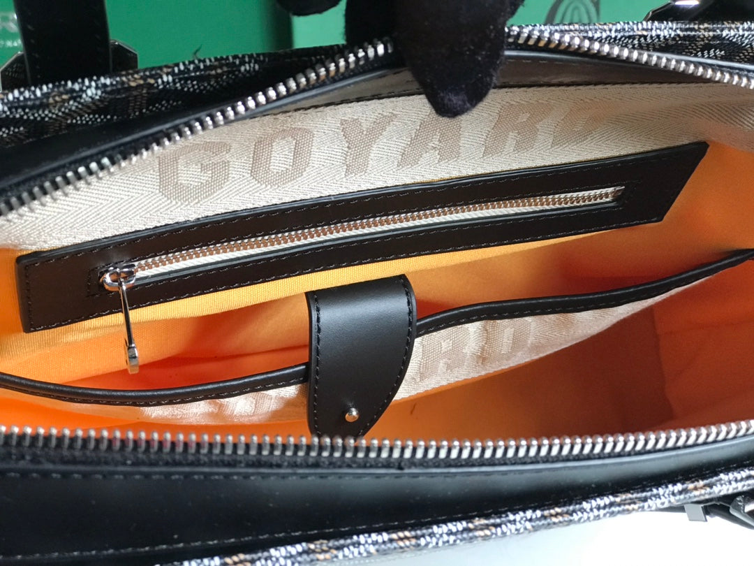 Goyard Okinawa PM Bag 35.5cm Black Canvas&Calfskin