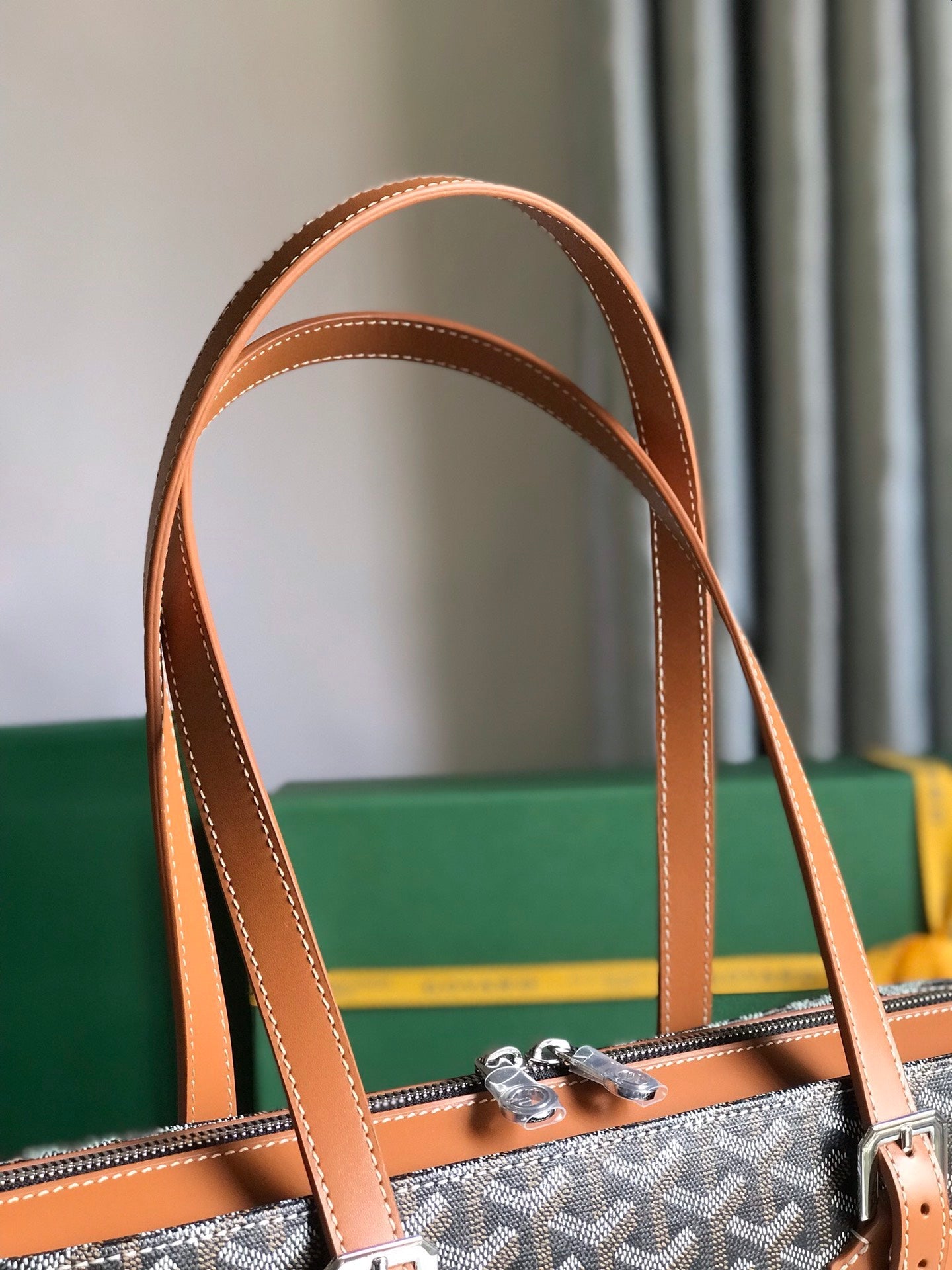 Goyard Okinawa PM Bag 35.5cm Black Tan Canvas&Calfskin
