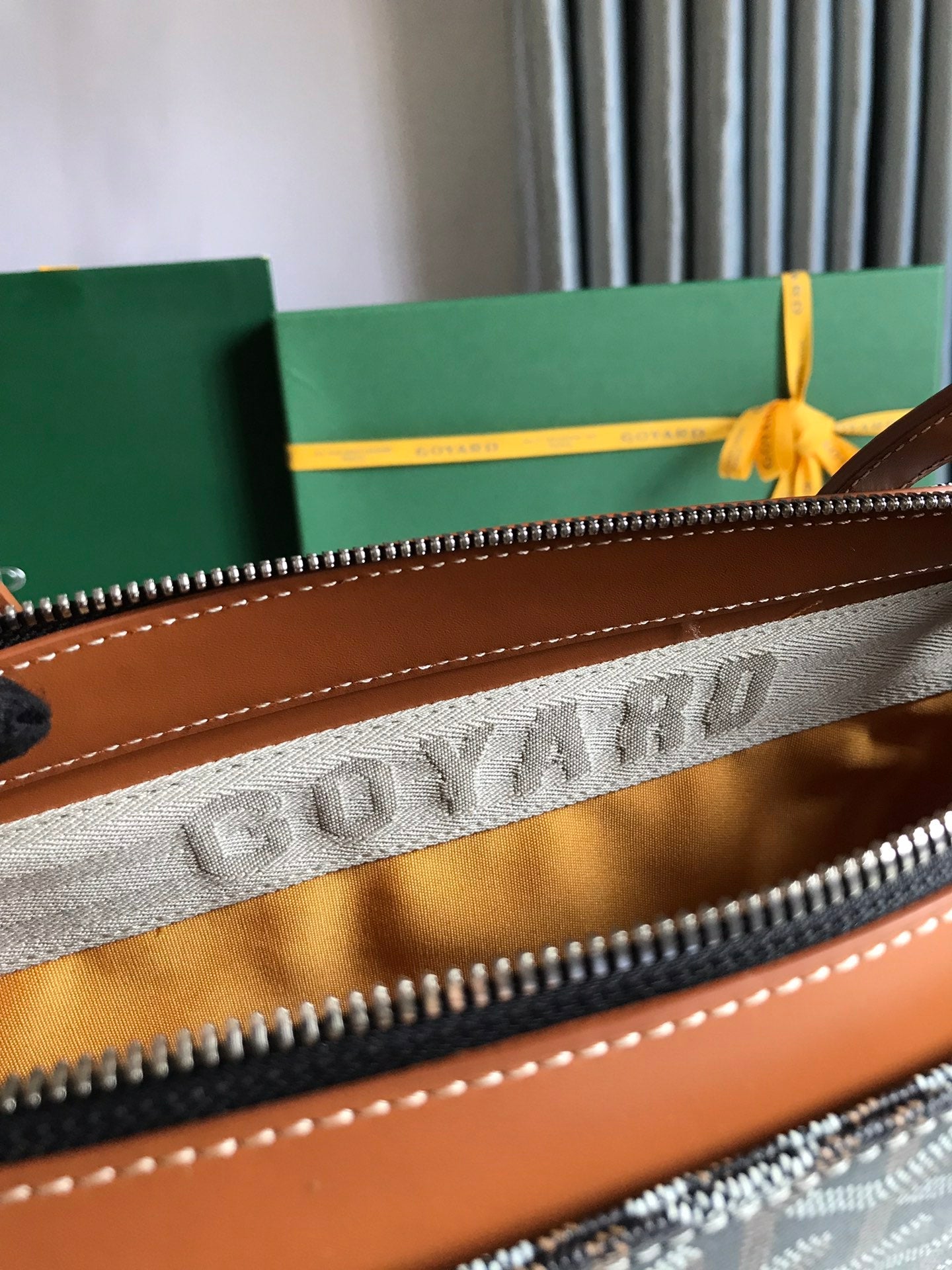 Goyard Okinawa PM Bag 35.5cm Black Tan Canvas&Calfskin