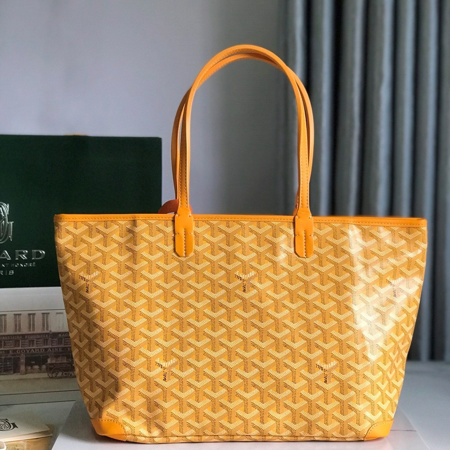 Goyard Artois Bag 30cm Yellow Canvas & Calfskin