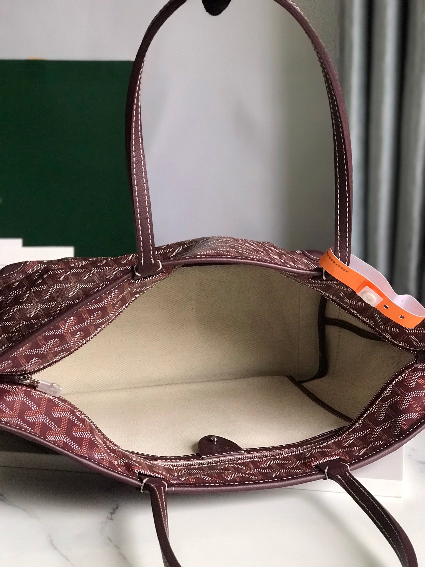 Goyard Artois Bag 30cm Burgundy Canvas & Calfskin