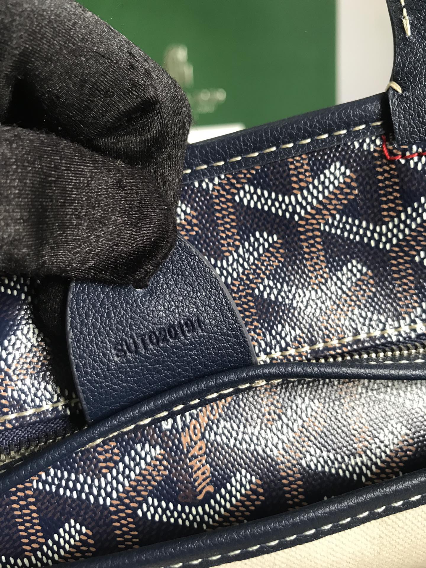 Goyard Artois Bag 30cm Navy Blue Canvas & Calfskin
