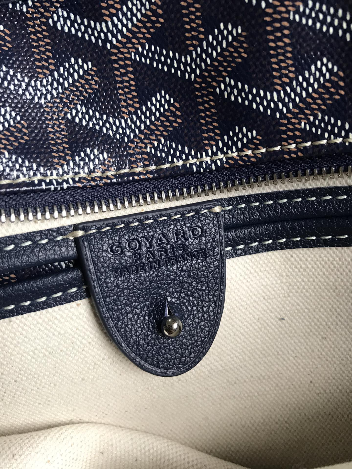 Goyard Artois Bag 30cm Navy Blue Canvas & Calfskin