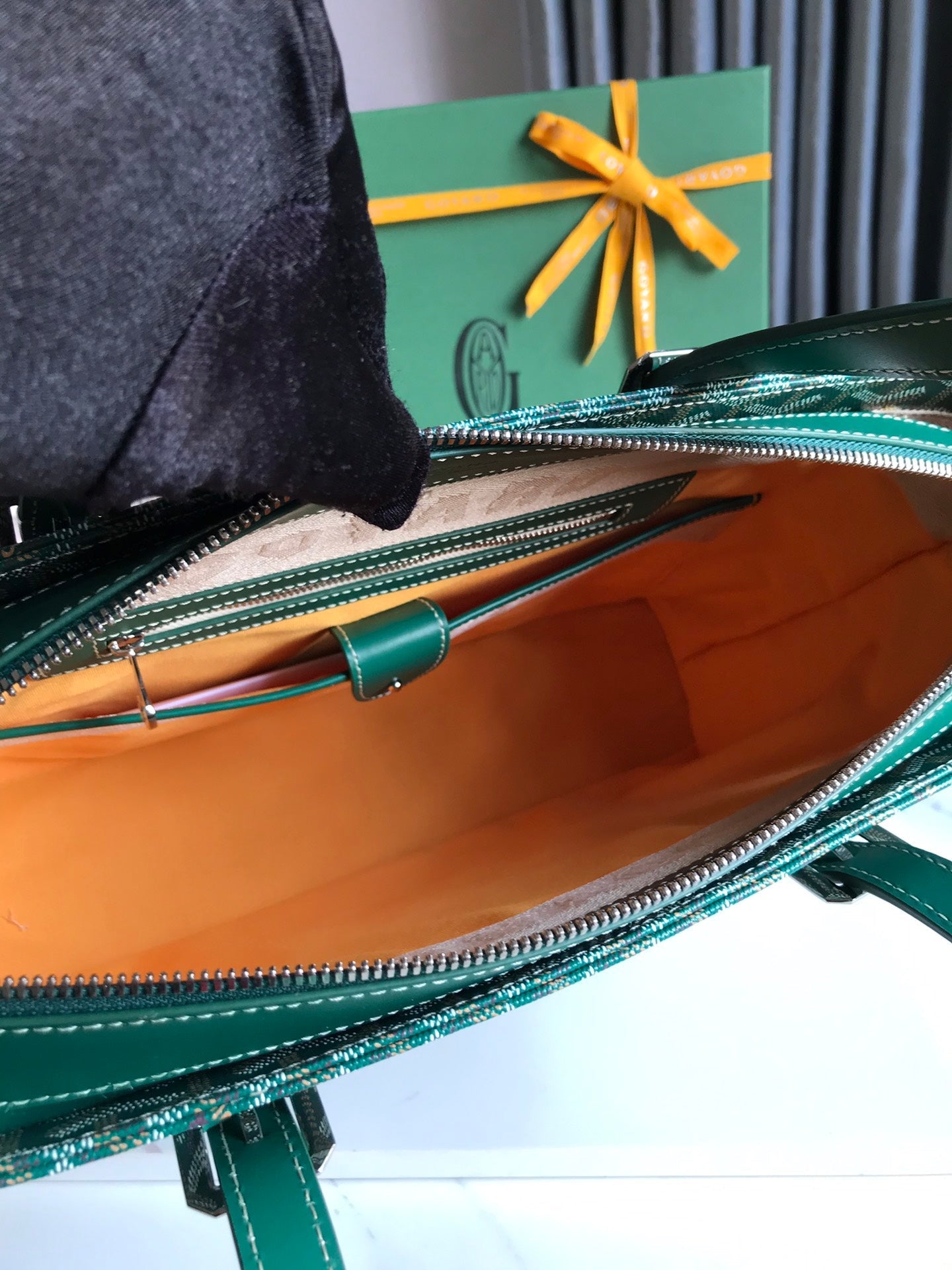 Goyard Okinawa PM Bag 35.5cm Green Canvas&Calfskin