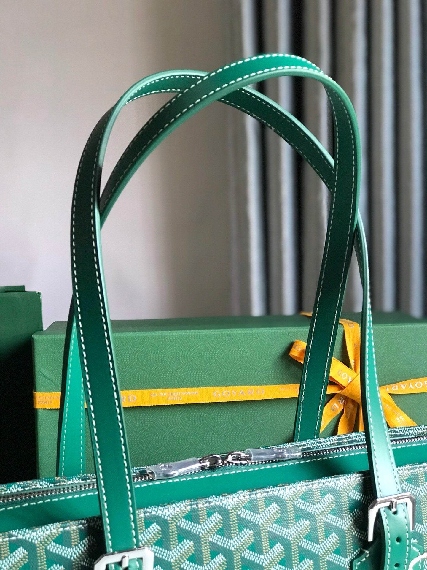 Goyard Okinawa PM Bag 35.5cm Green Canvas&Calfskin