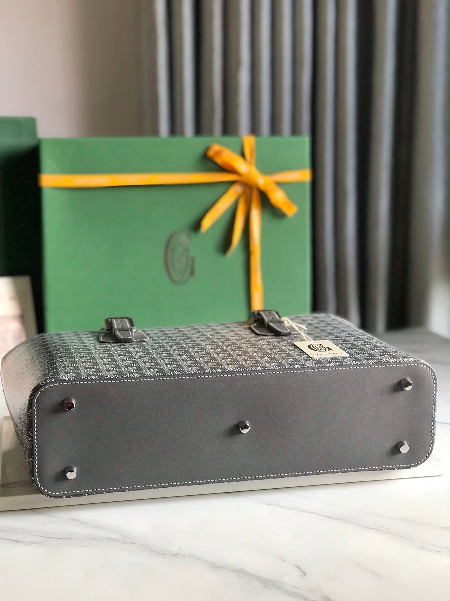Goyard Okinawa PM Bag 35.5cm Grey Canvas&Calfskin