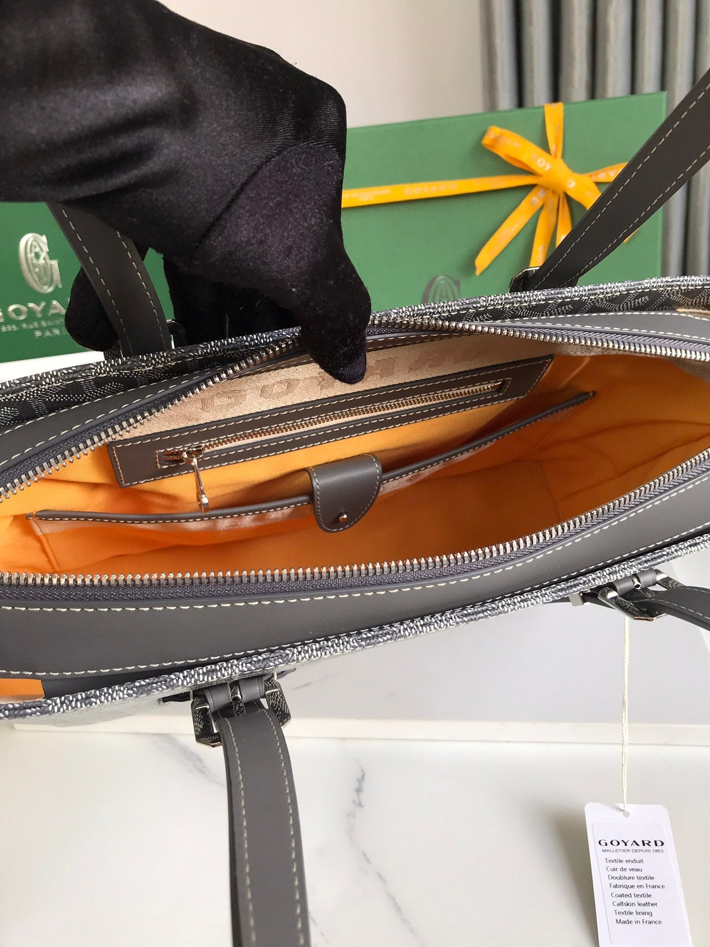 Goyard Okinawa PM Bag 35.5cm Grey Canvas&Calfskin