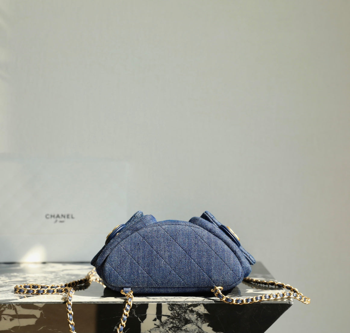 CC Drawstring Backpack 24.3cm Dark Blue Denim