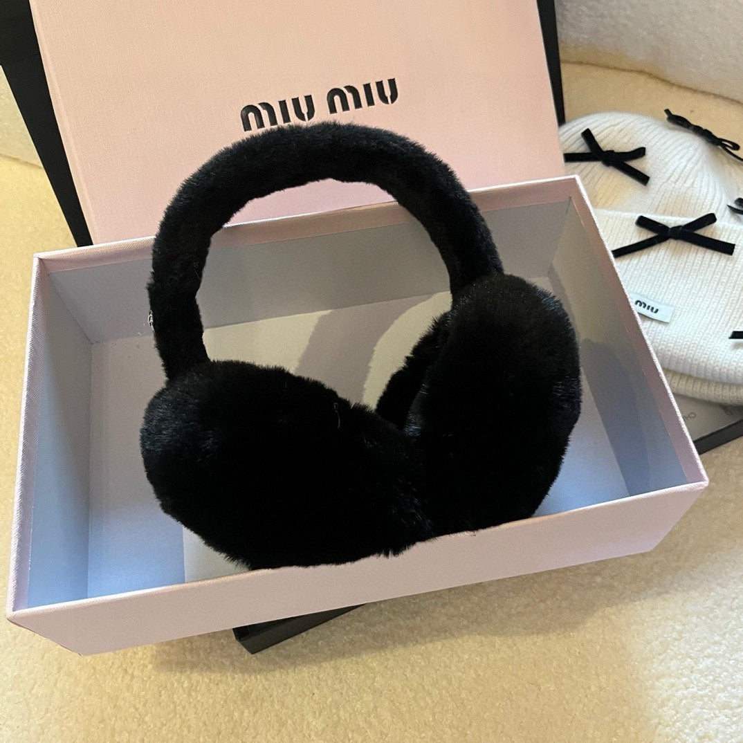 Miu Earmuffs Black Fur 490482
