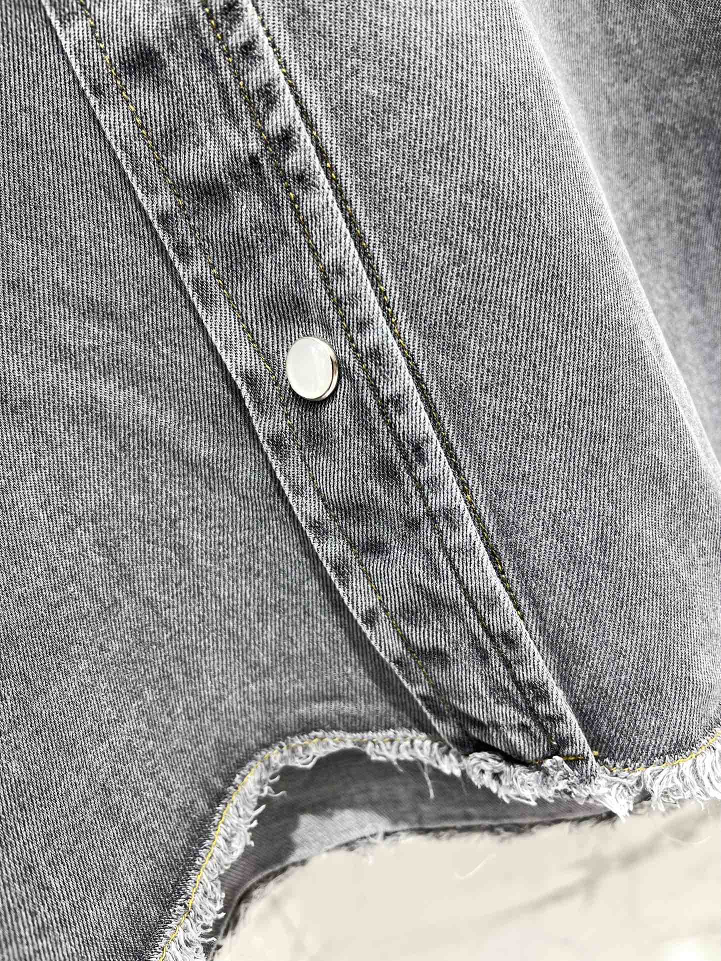 Miu Miu Denim Shirt Smoky Grey Cotton