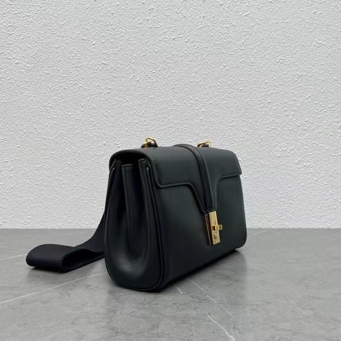 Celine Teen Soft 16 Shoulder Bag Black Smooth Calfskin